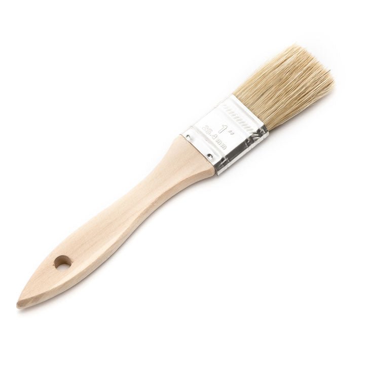 1" Wide Flat Brush with Natural Bristles and Wooden Handle - Corkys Coffee