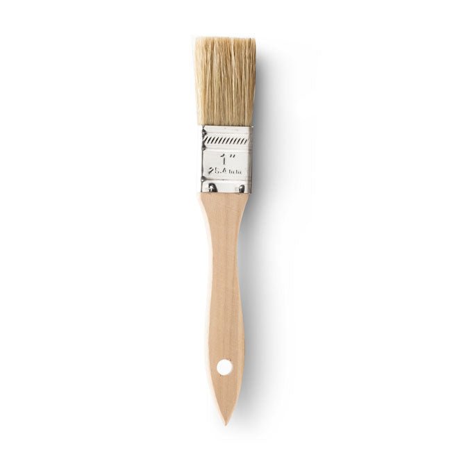 1" Wide Flat Brush with Natural Bristles and Wooden Handle - Corkys Coffee