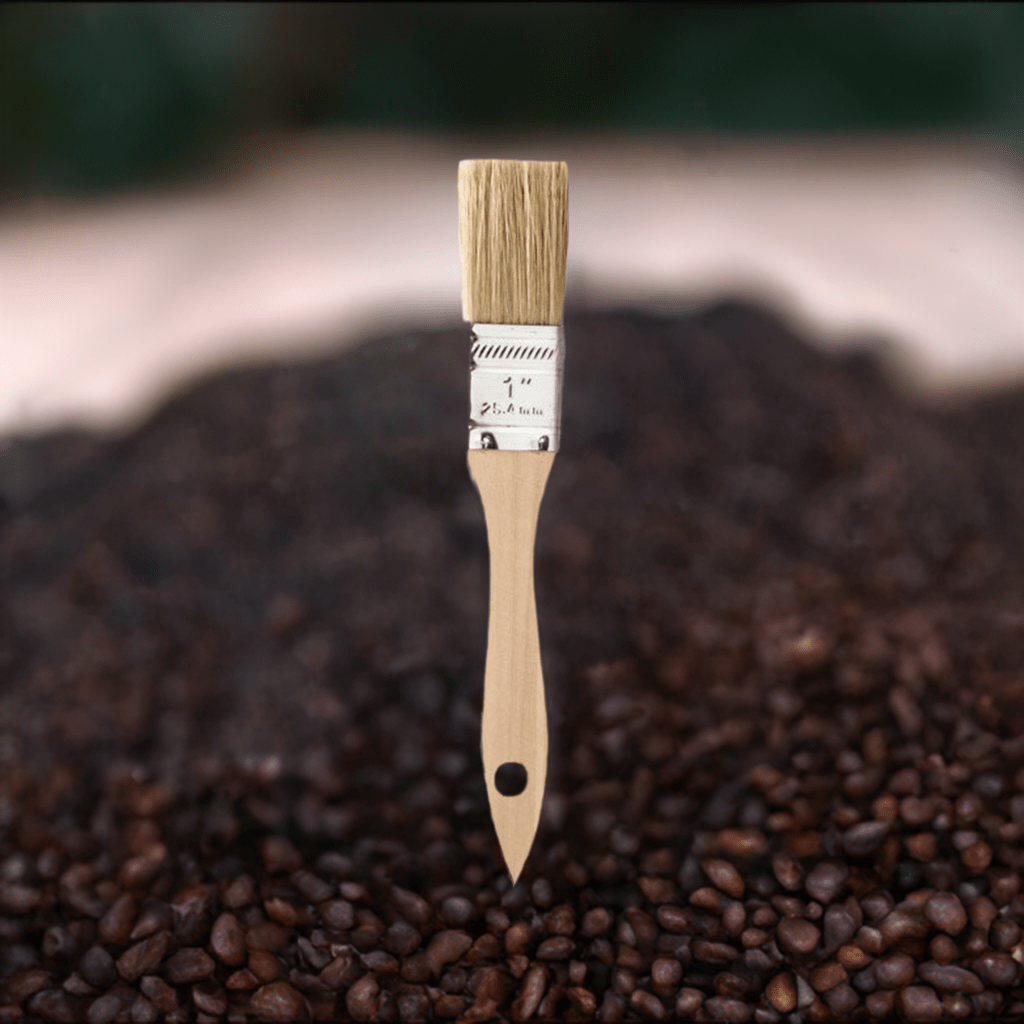 1" Wide Flat Brush with Natural Bristles and Wooden Handle - Corkys Coffee