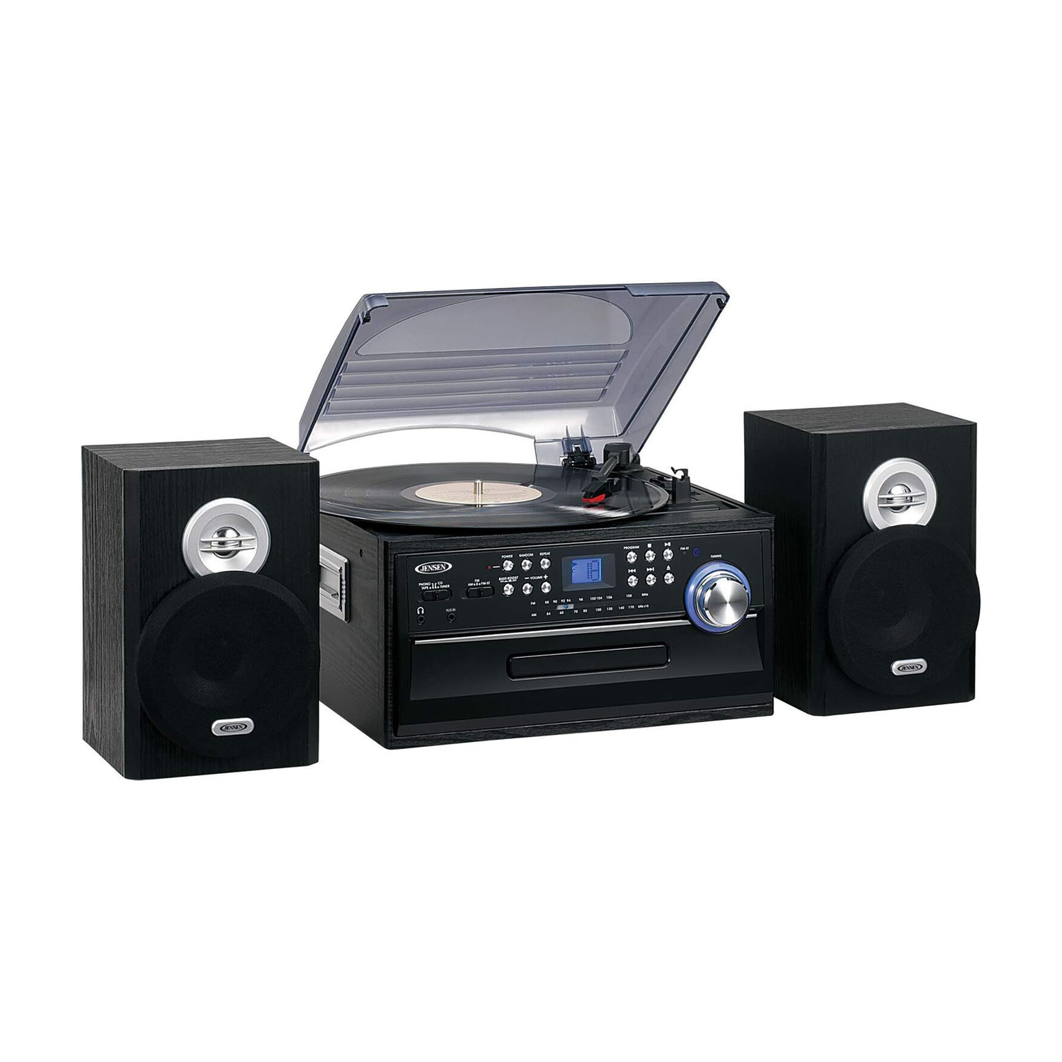 Jensen JTA-475 Turntable Music Entertainment System (33/45/78 RPM) CD/Cassette AM/FM Radio