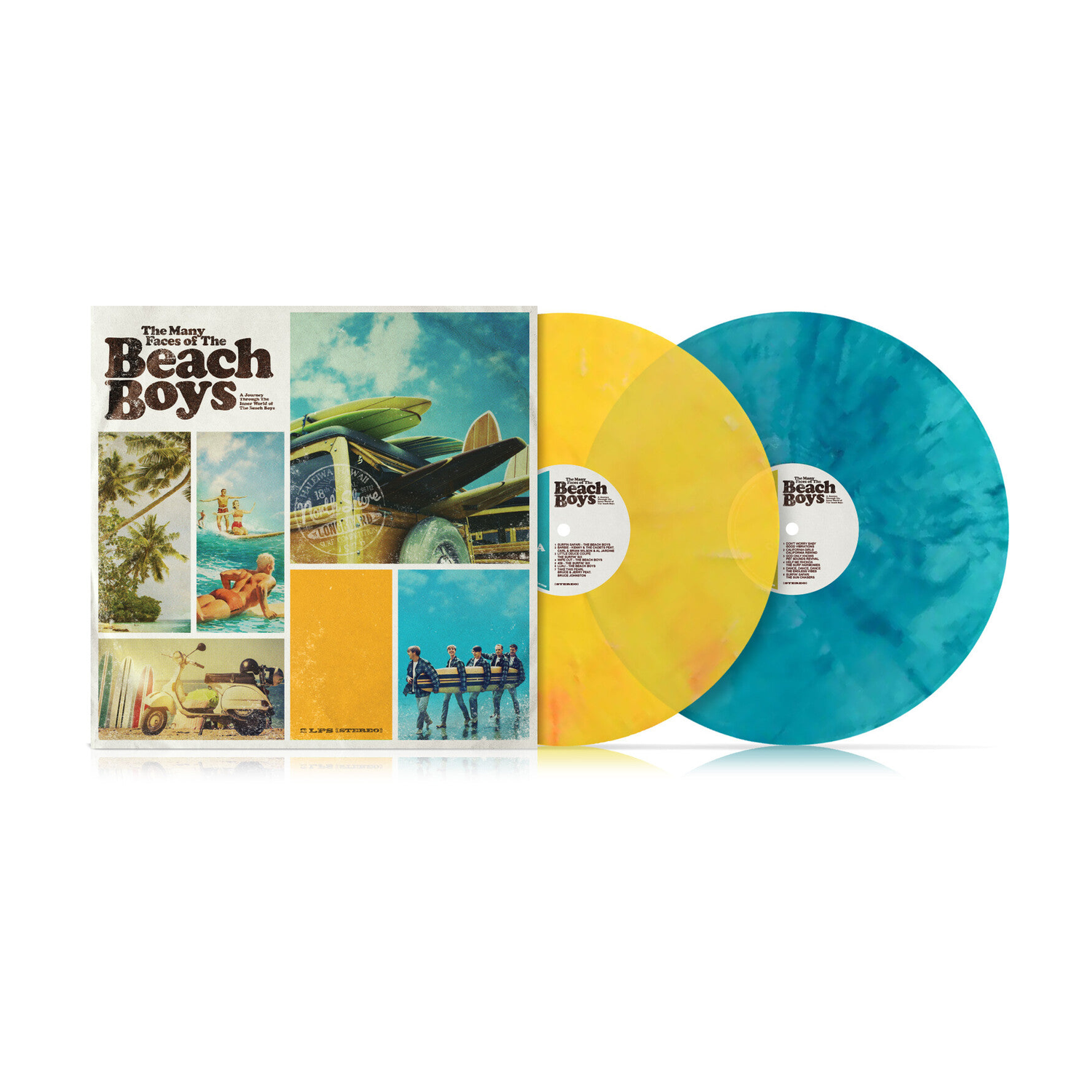 Many Faces Of The Beach Boys / Various - Yellow Marble & Cyan Marble Vinyl 2xLP (Yellow Vinyl)