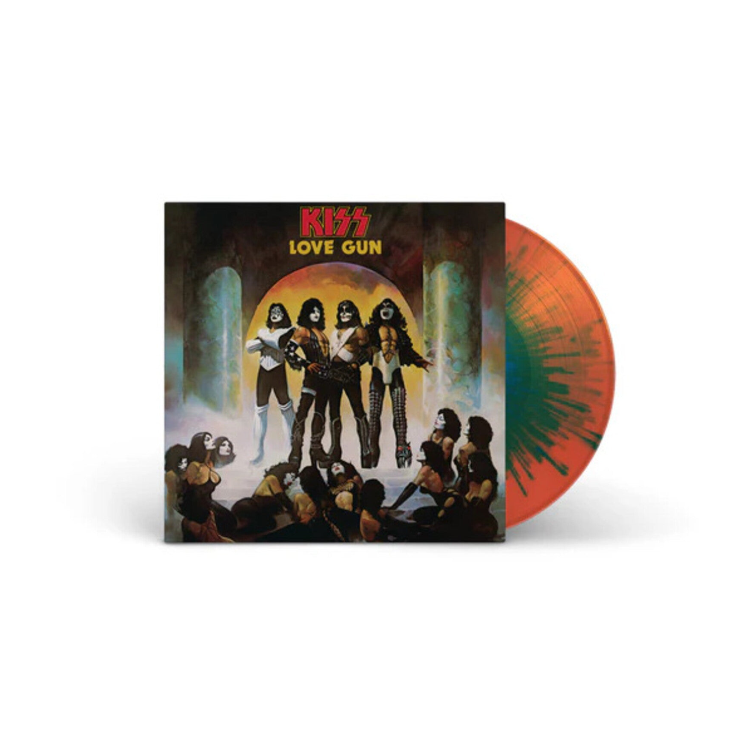 Kiss - Love Gun - Tangerine & Aqua Splatter Vinyl