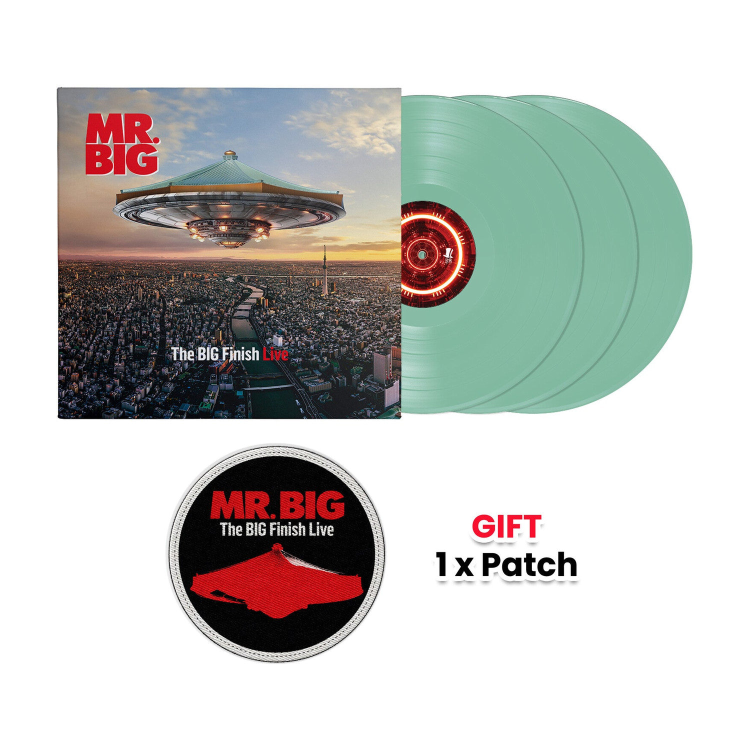 Mr Big - The BIG Finish Live - Mint + Gift Embroidery Patch 3xLP (Green Vinyl)