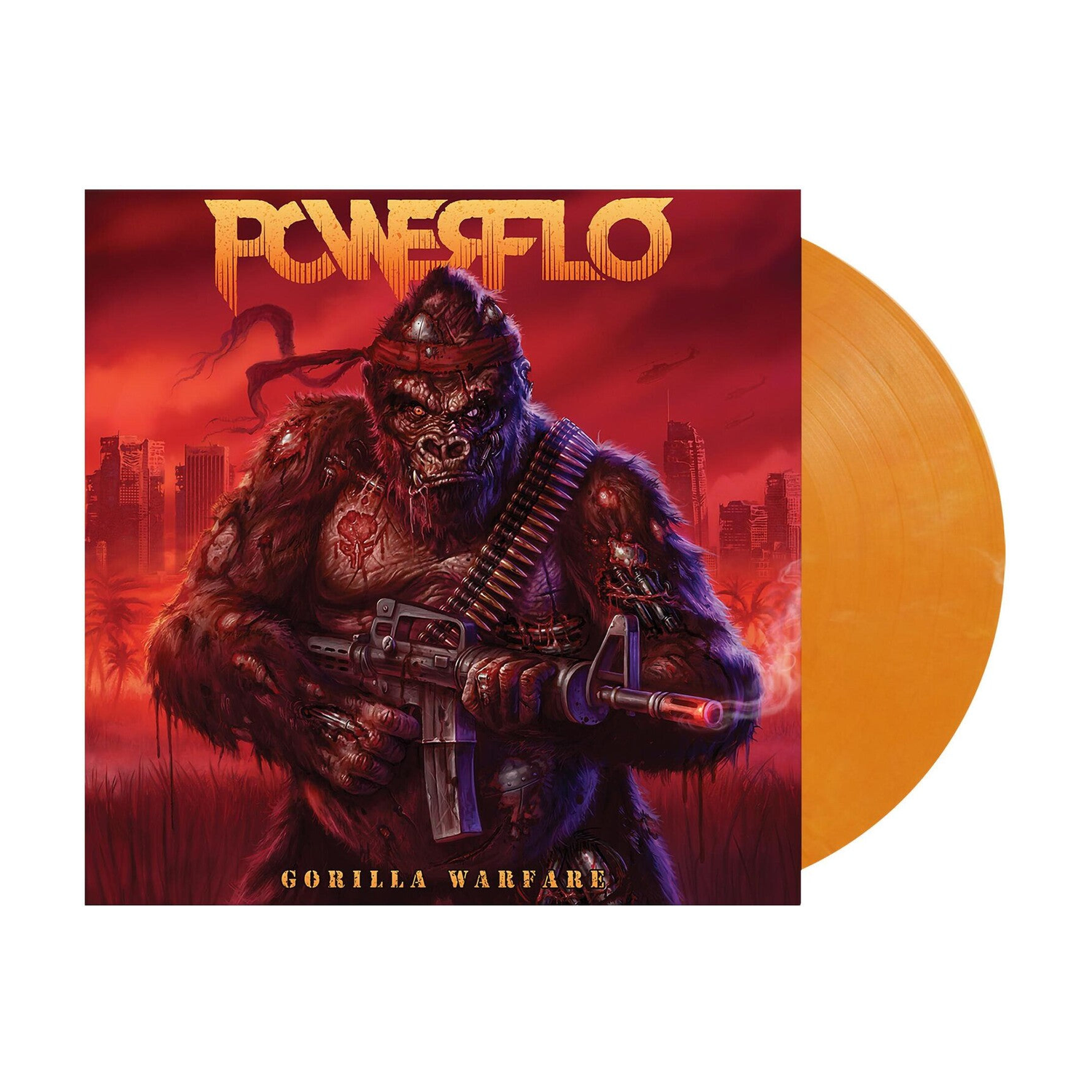 Powerflo - Gorilla Warfare - Magenta & Yellow Merge Colored Vinyl (Magenta Vinyl)