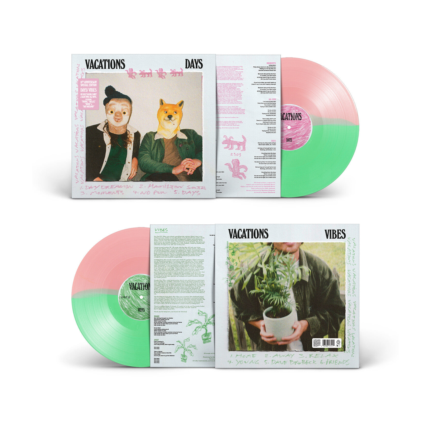 Vacations - Days/Vibes - Pink/Green (Pink Vinyl)