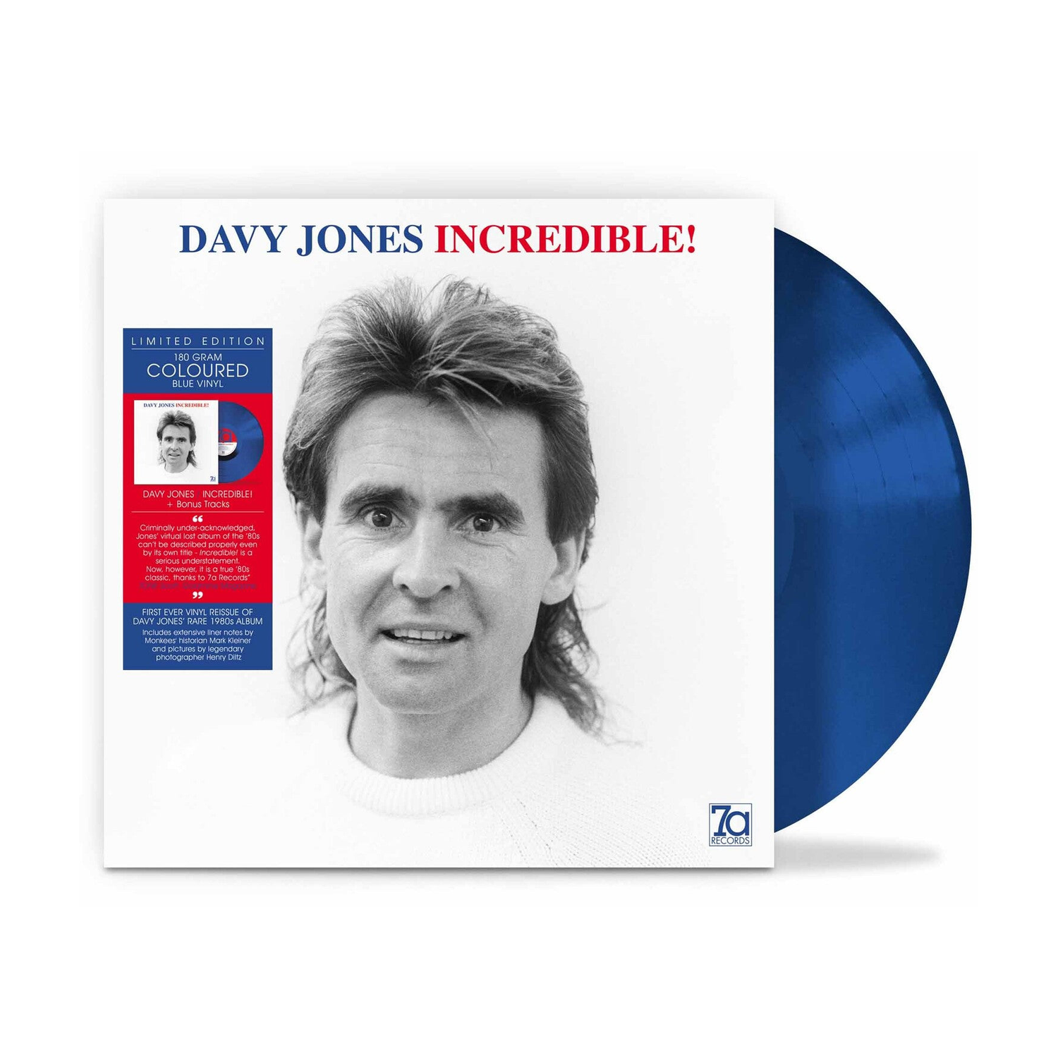 Davy Jones - Incredible! - 180gm Blue Vinyl (Blue Vinyl)