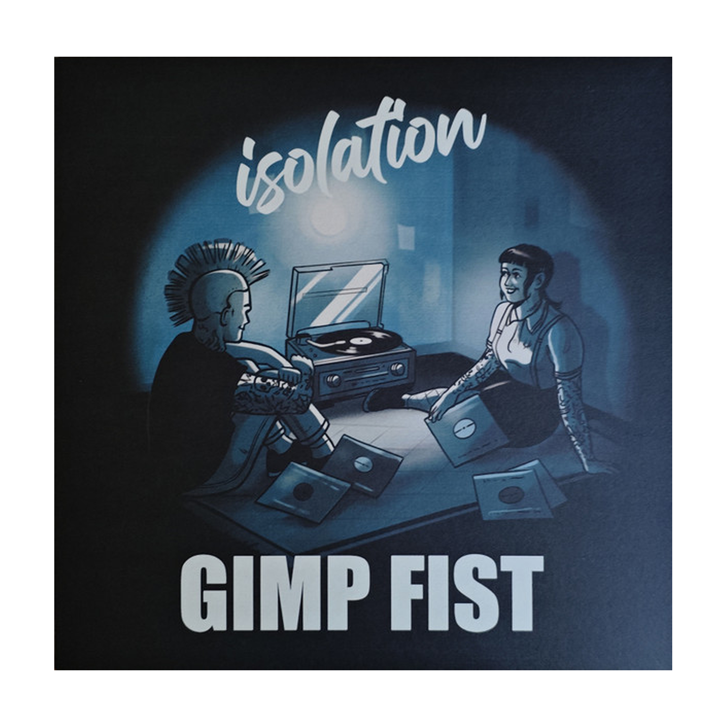 Gimp Fist - Isolation - Transparent Blue w/ White Splashes (Clear Blue White Vinyl)