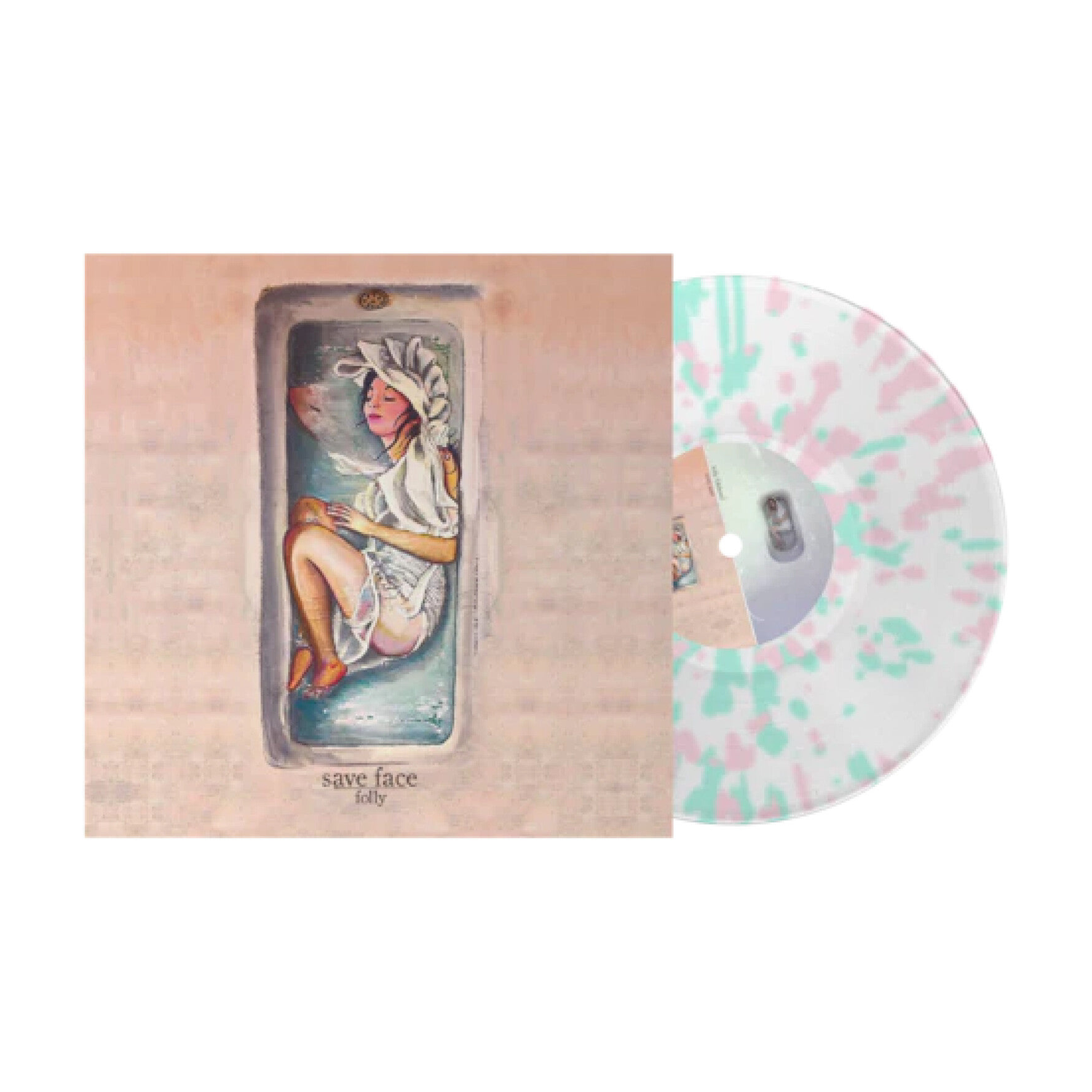 Save Face - Folly + Folly On The Rocks - Teal/Pink Splatter (Clear Vinyl)