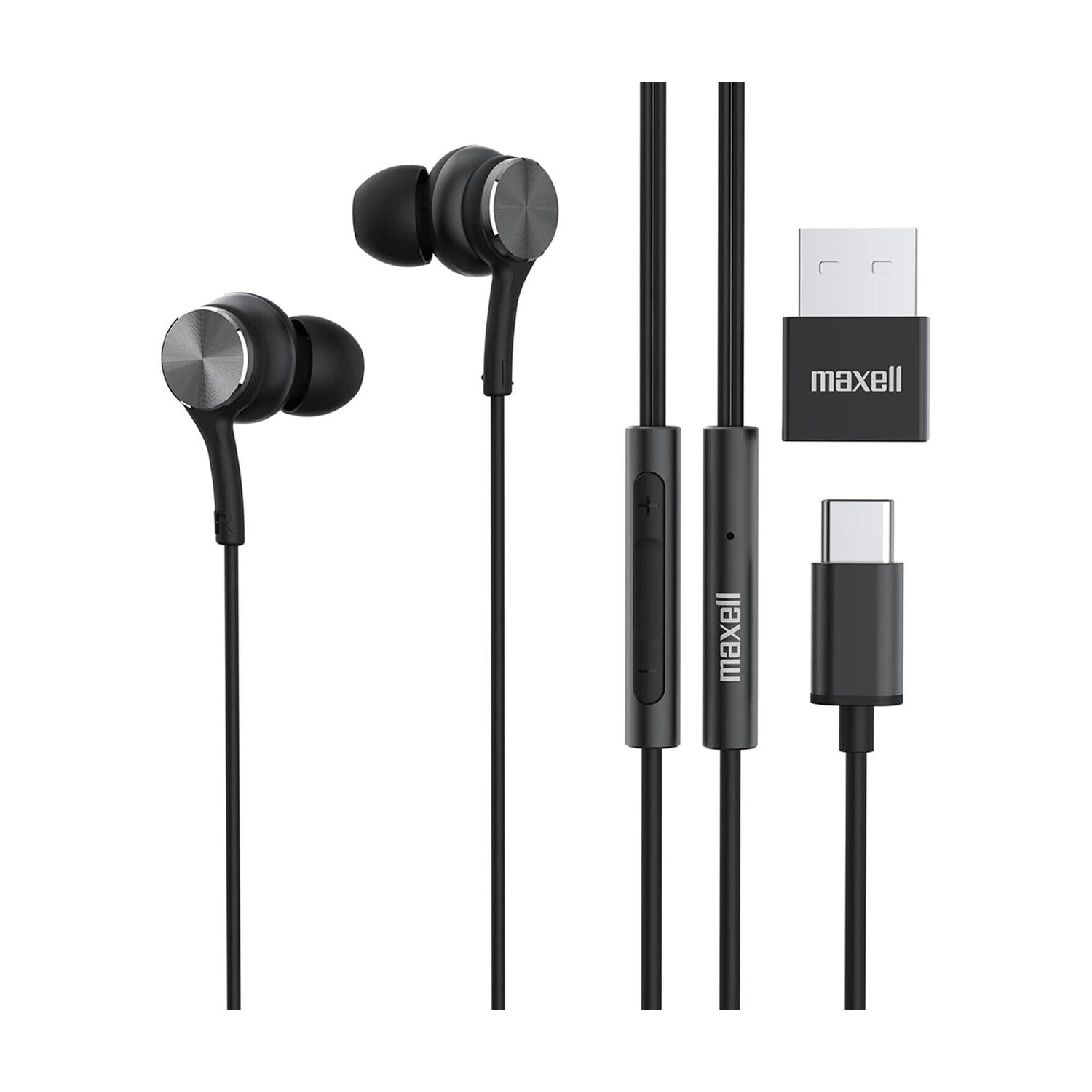 Maxell - Fusion X USB-C Wired Earbud with Mic