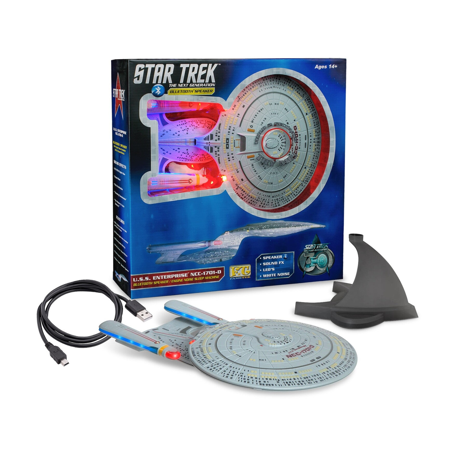 Fametek - Star Trek: The Next Generation - USS Enterprise Bluetooth Speaker with LED & Sound Effects