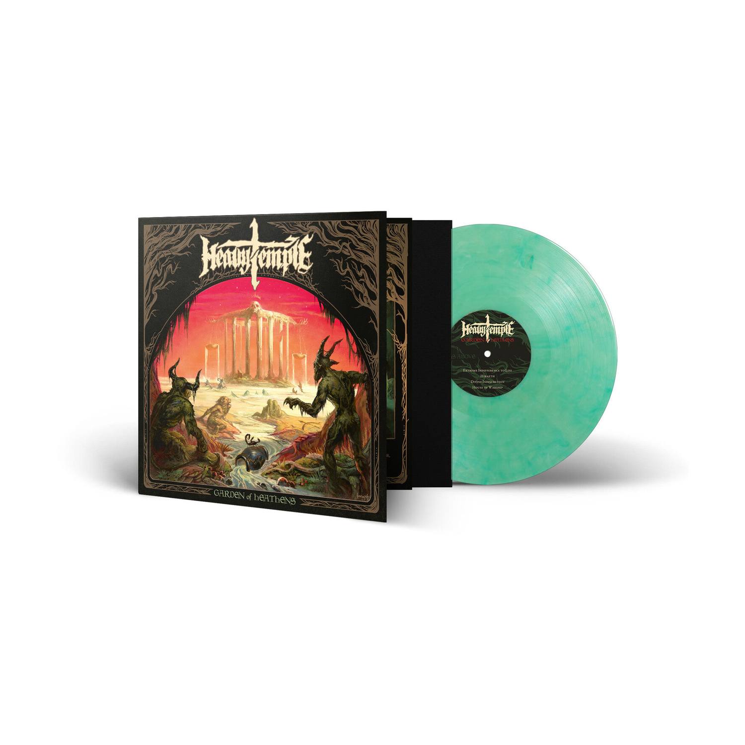 Heavy Temple - Garden of Heathens - Clear/Green/White Marble (Clear Vinyl)