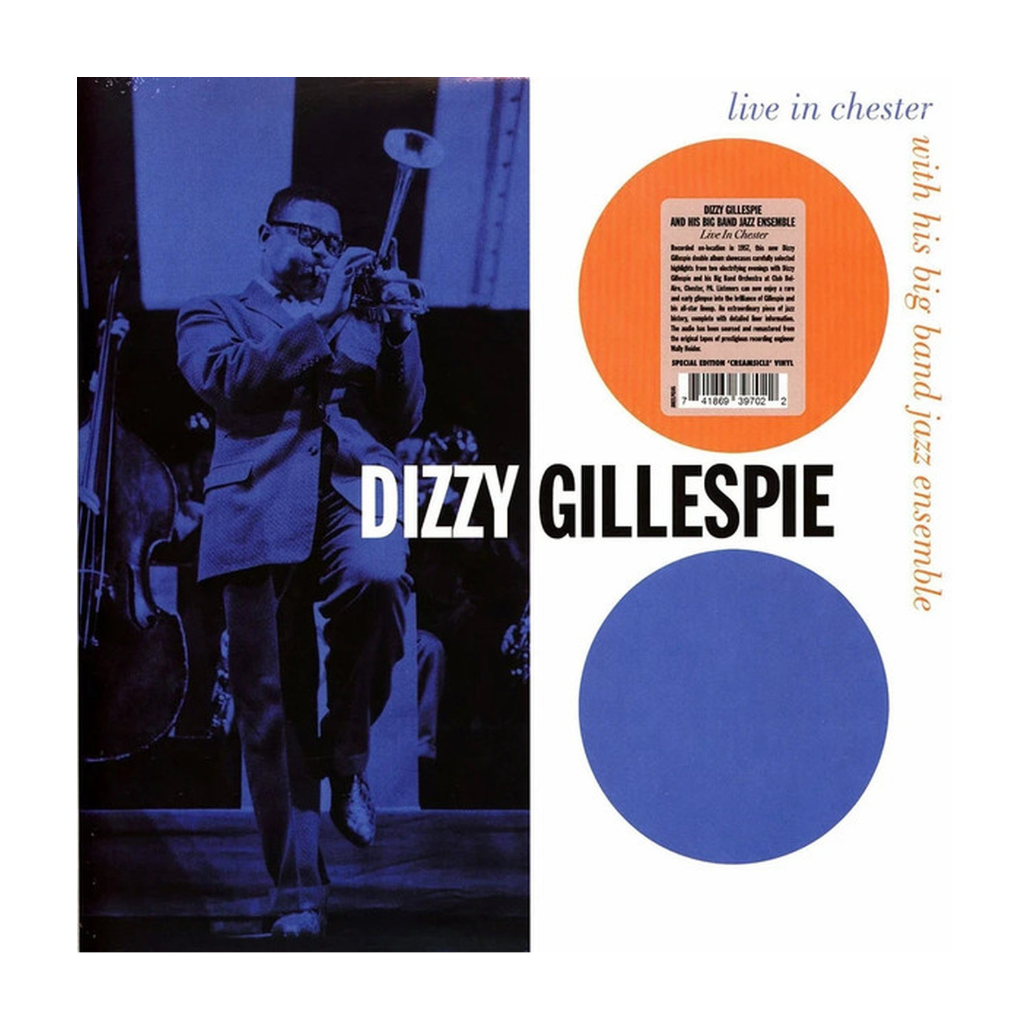 Dizzy Gillespie & His Big Band Jazz Ensemble - Live In Chester 1957 - Creamsicle Orange Swirl Colored Vinyl 2xLP (Orange Vinyl)