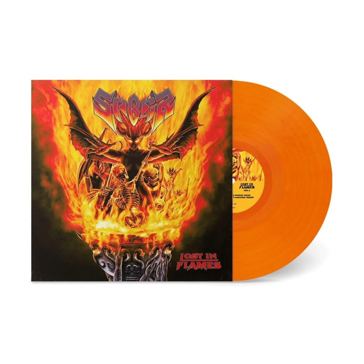Saber - Lost In Flames - Burning Orange Marble Vinyl (Orange Vinyl)