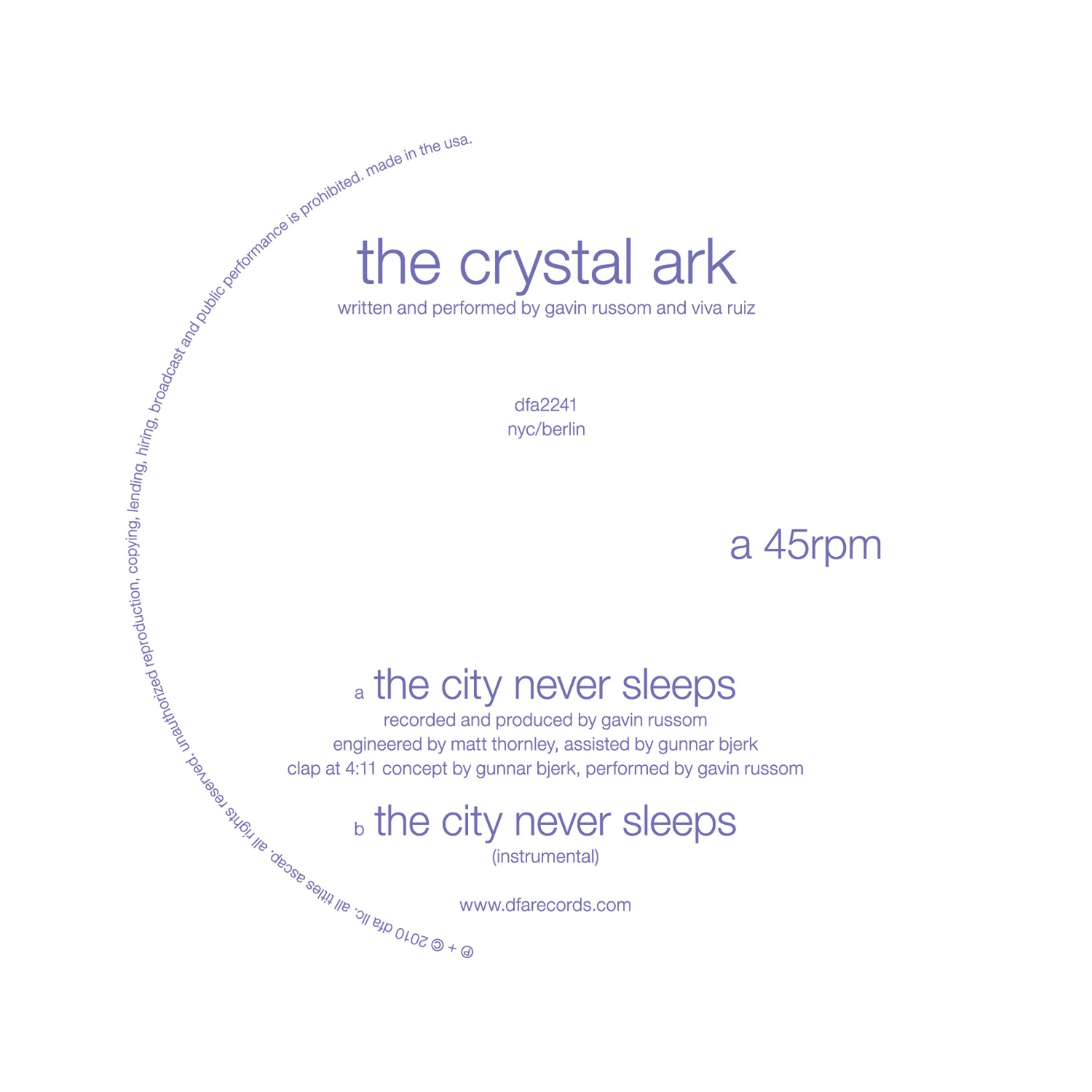 Crystal Ark - The City Never Sleeps