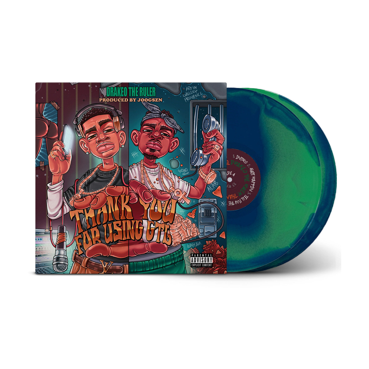 Drakeo the Ruler / Joogszn - Thank You For Using GTL - Green/Blue 2xLP (Green Vinyl)