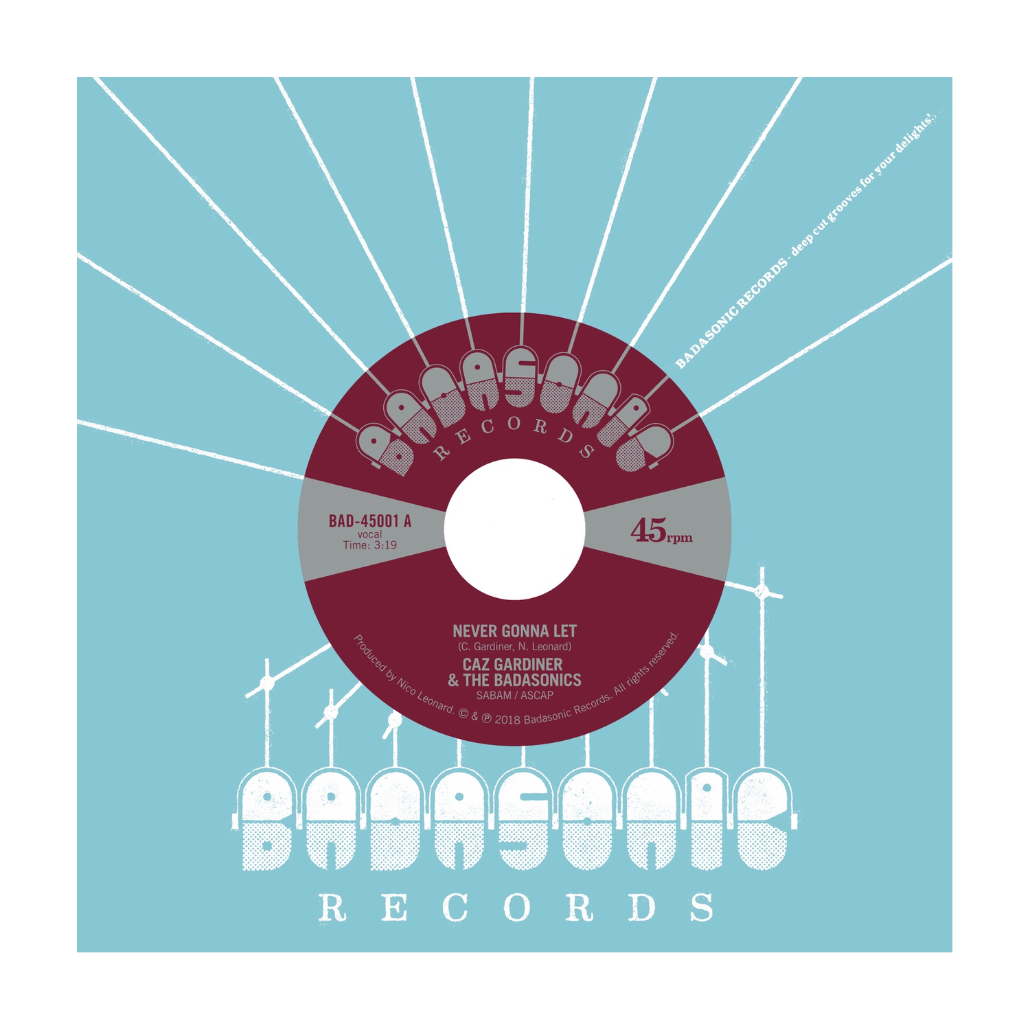 Caz Gardiner & the Badasonics - Never Gonna Let / Tic Tac Toe