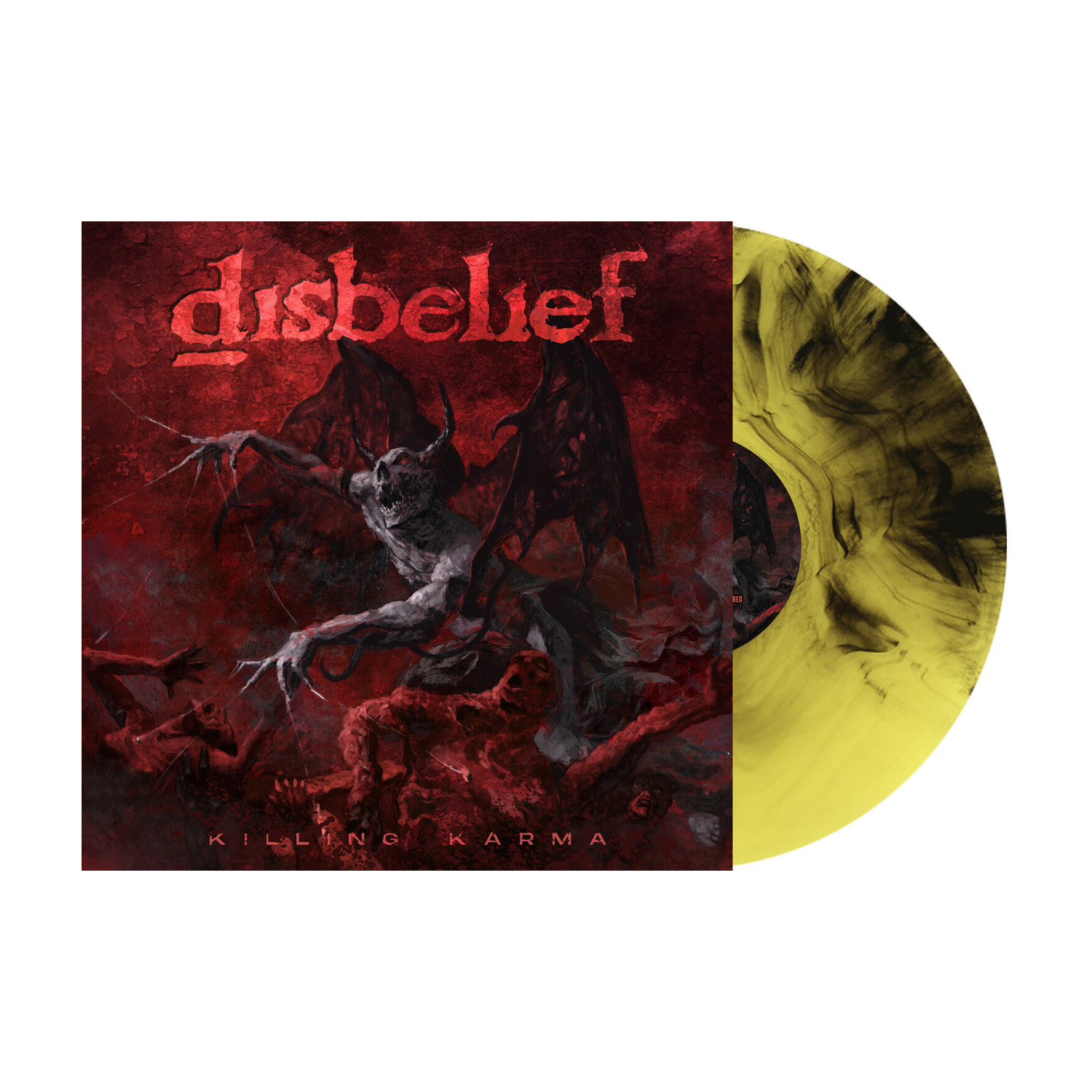 Disbelief - Killing Karma - Fire Marbled (Yellow Vinyl)