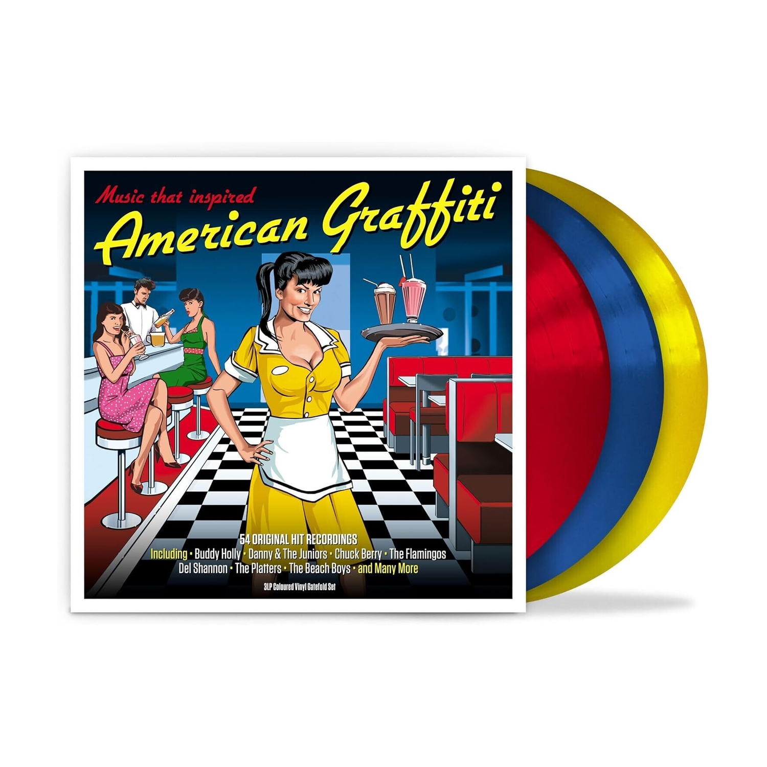 Various Artists - American Graffiti / Various - Red, Blue & Yellow Vinyl 3xLP (Red Vinyl)