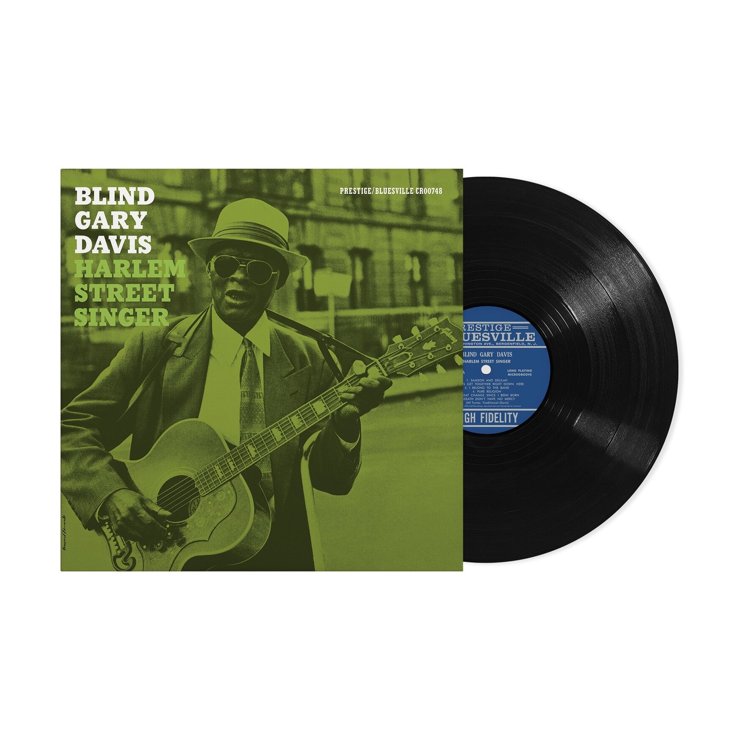 Gary Reverend Davis - Harlem Street Singer (Bluesville Acoustic Sounds Series) (Remastered) — vinyl LP album cover