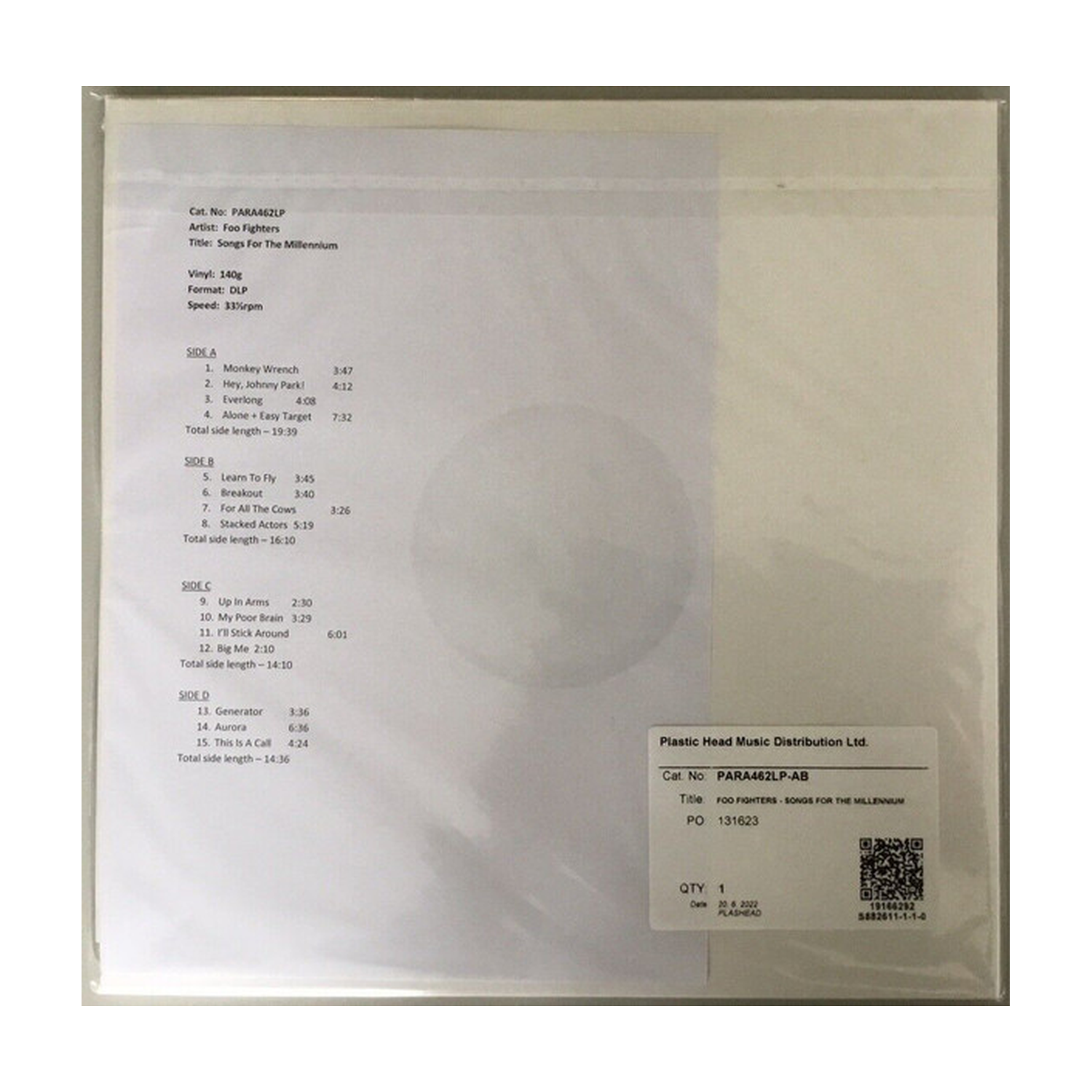 Foo Fighters - Songs for the Millennium (I) (Clear Vinyl)
