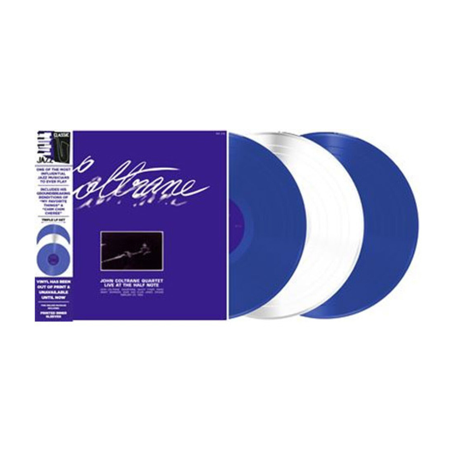 John Coltrane - Live at the Half Note 3xLP (Blue Vinyl) — vinyl LP album cover