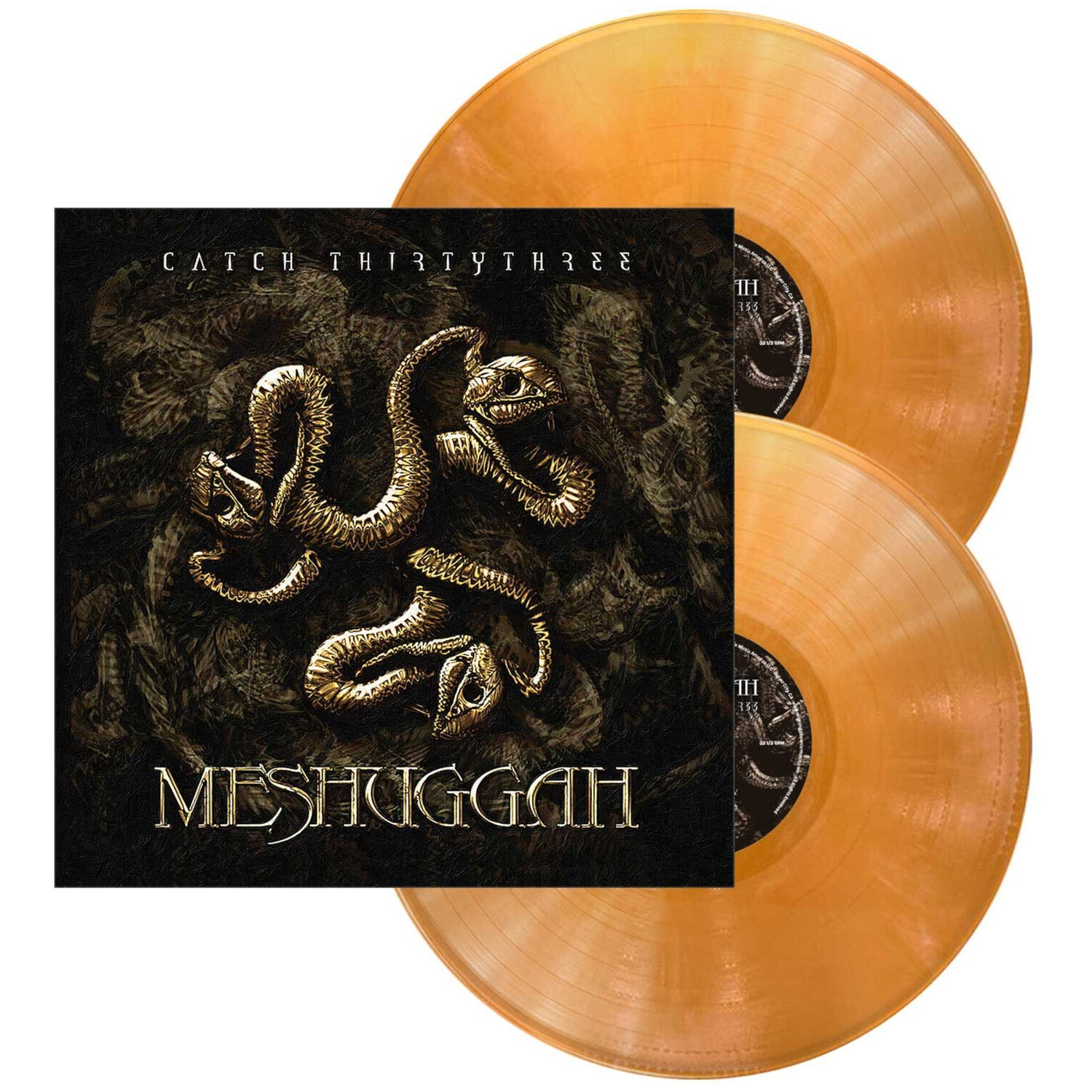 Meshuggah - Catch Thirtythree 2xLP (Gold White Marble Vinyl) — vinyl LP album cover