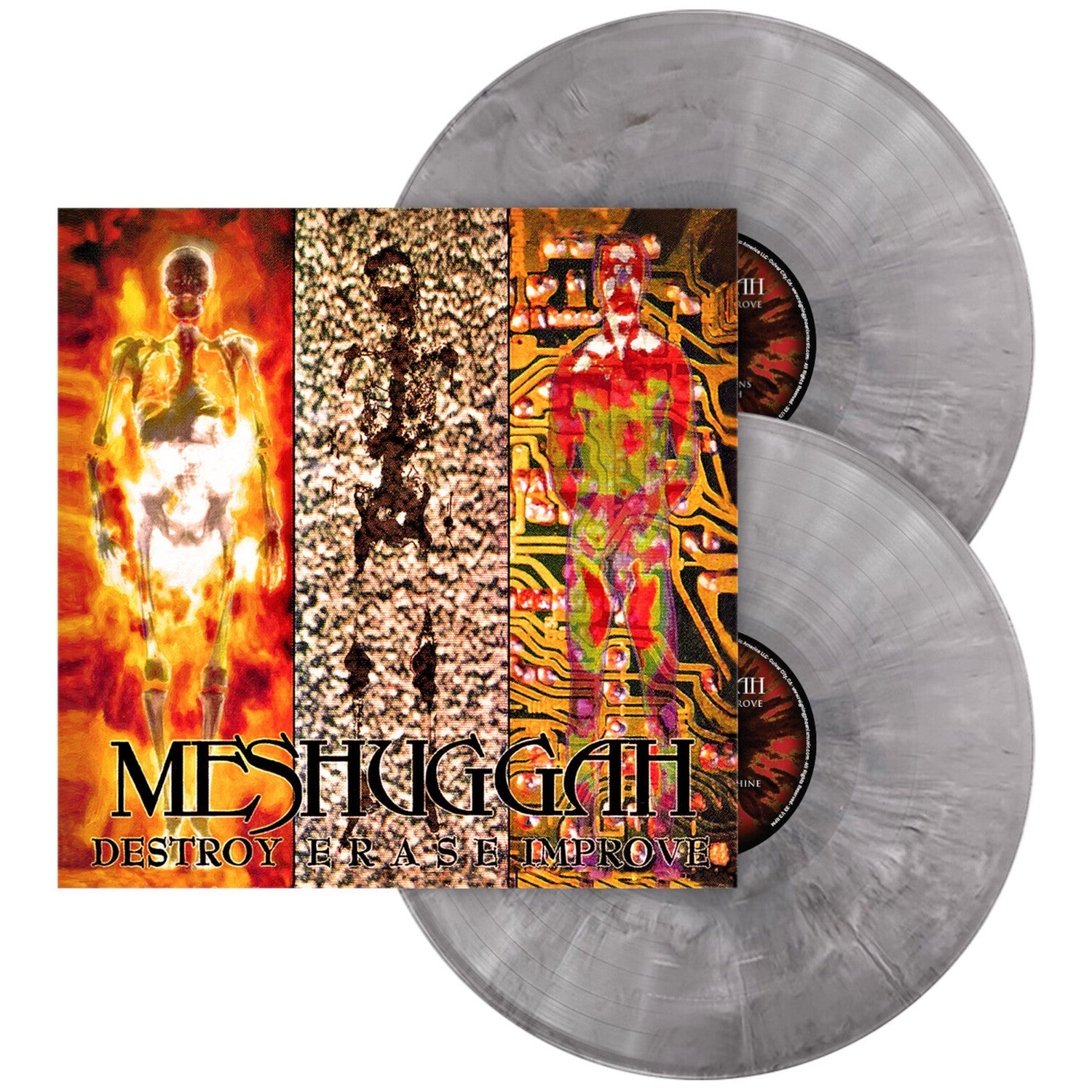 Meshuggah - Destroy Erase Improve 2xLP (Gray Black White Marble Vinyl) — vinyl LP album cover