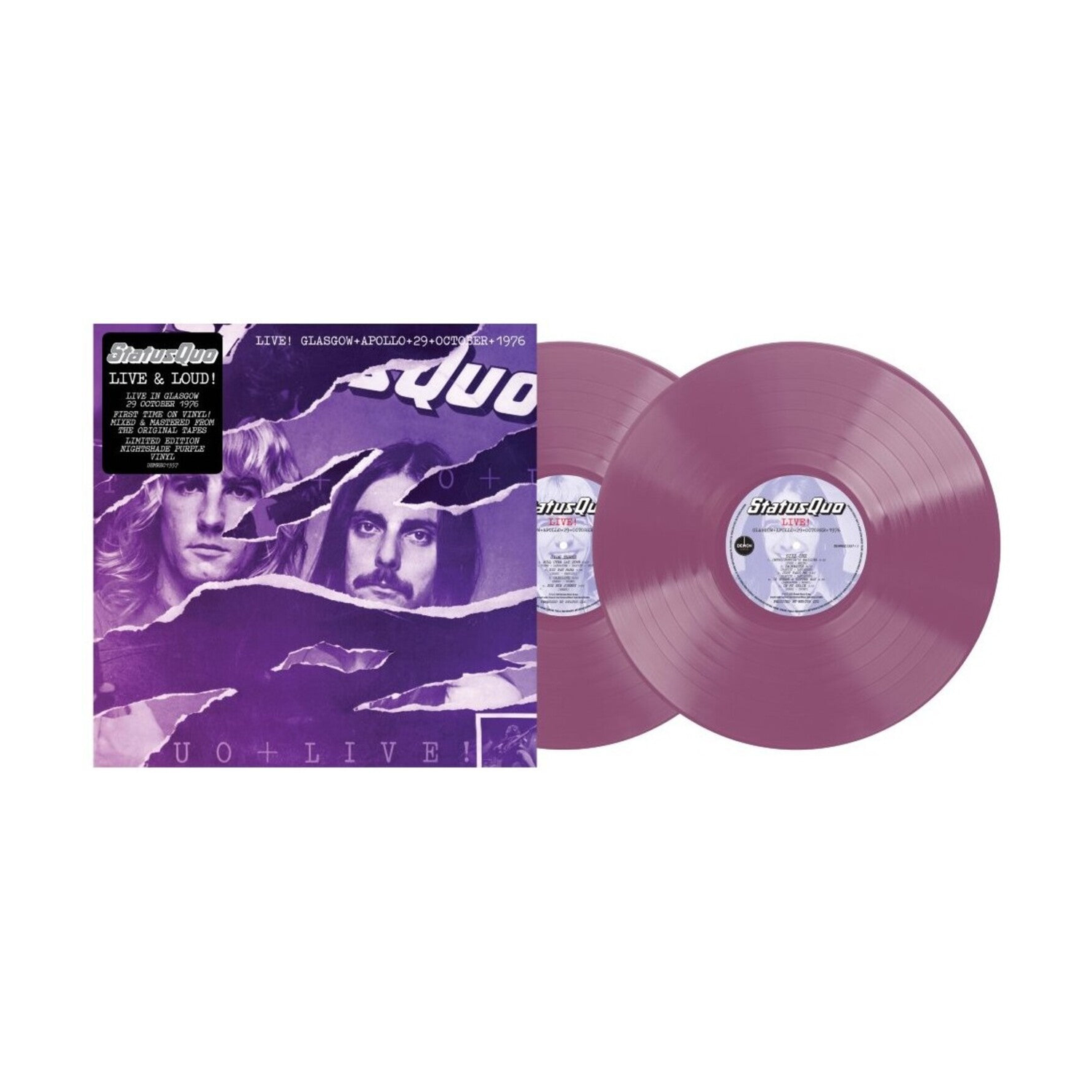 Status Quo - 29th October 1976 Live - 140 2xLP (Purple Vinyl) — vinyl LP album cover