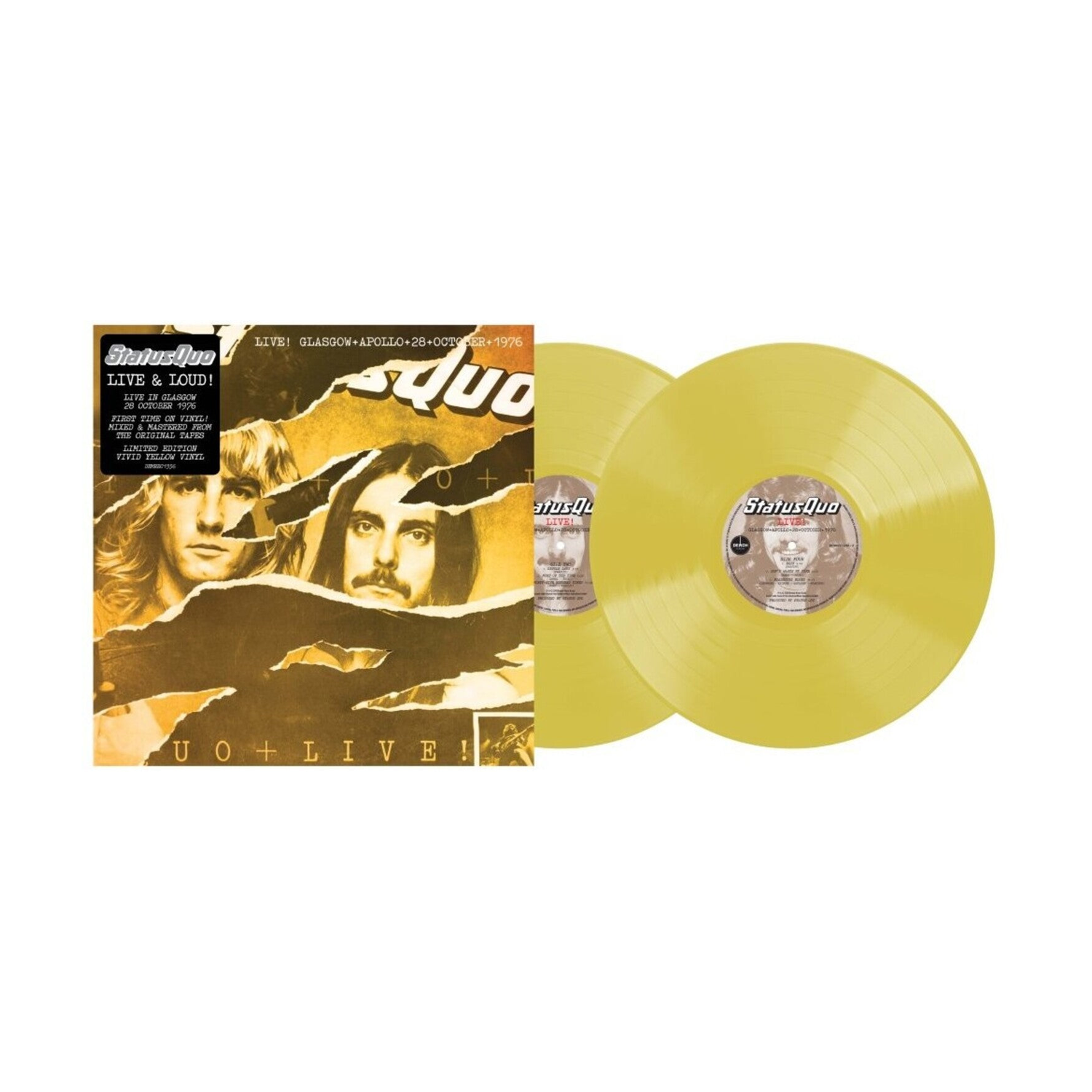 Status Quo - 28th October 1976 Live - 140 2xLP (Yellow Vinyl) — vinyl LP album cover