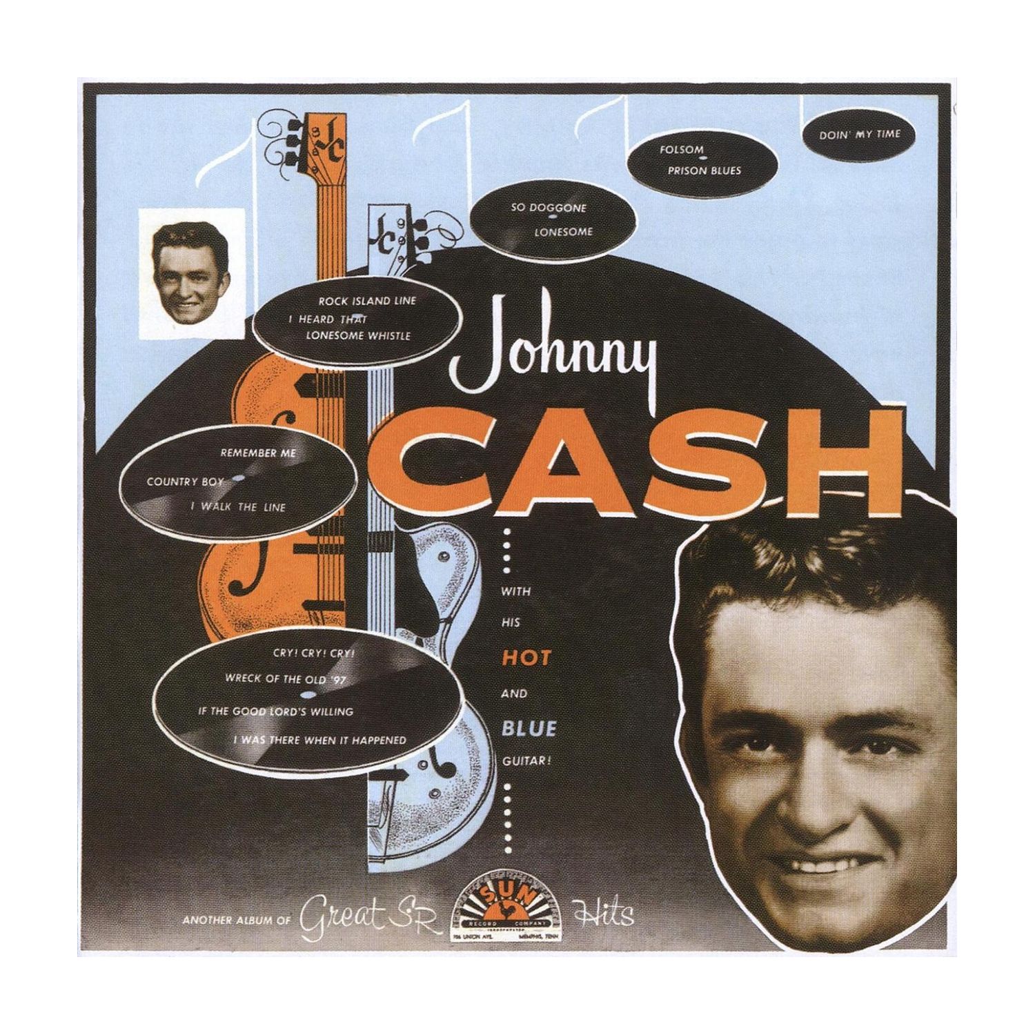 Johnny Cash - With His Hot And Blue Guitar — vinyl LP album cover
