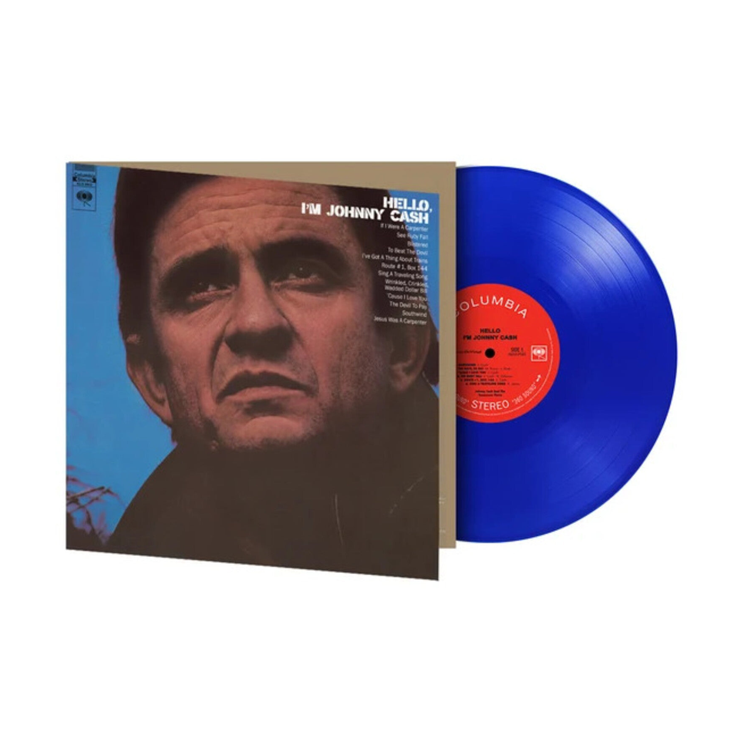 Johnny Cash - Hello I'm Johnny Cash - Limited Gatefold 180 (Blue Vinyl) — vinyl LP album cover