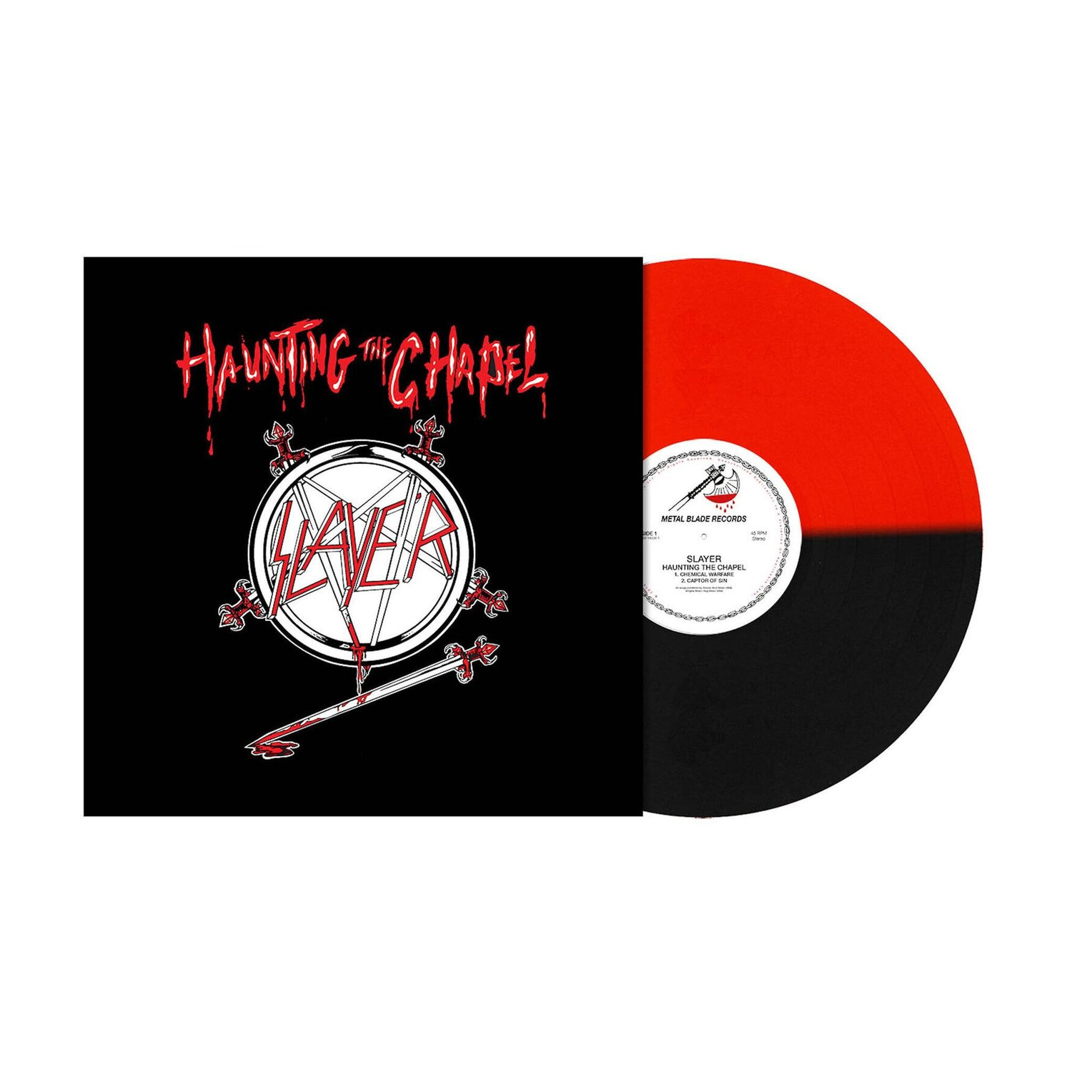 Slayer - Haunting The Chapel (Red Black Vinyl) — vinyl LP album cover