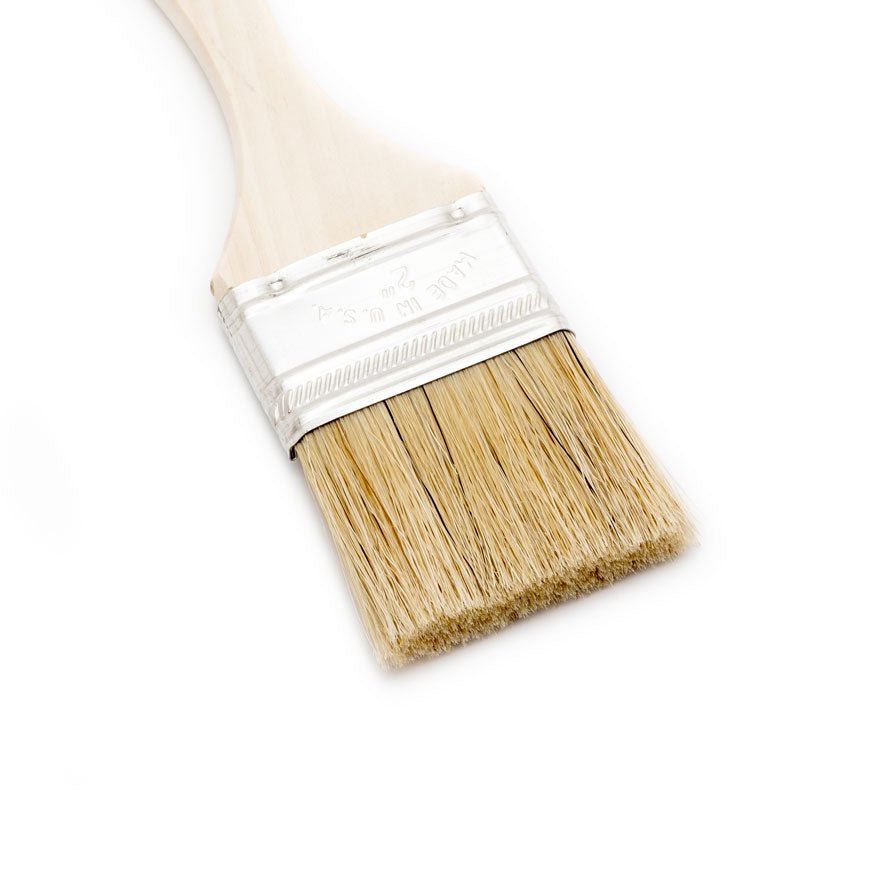 2" Wide Flat Brush with Natural Bristles and Wooden Handle - Corkys Coffee