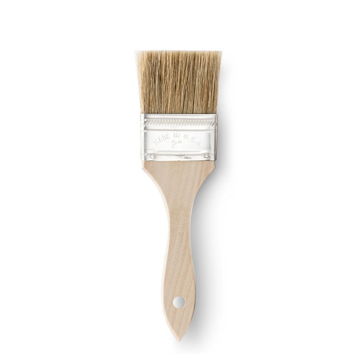 2" Wide Flat Brush with Natural Bristles and Wooden Handle - Corkys Coffee