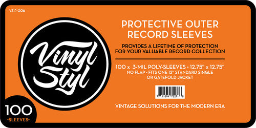 Vinyl Styl® VS-P-006 12 Inch Outer Record Sleeves - Open Top - 100 Count