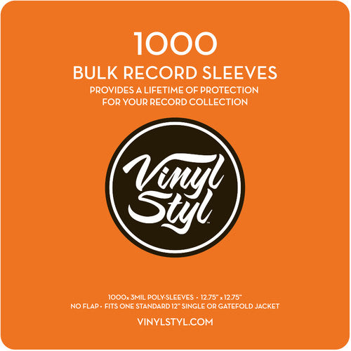 Vinyl Styl® VS-P-007 12 Inch Outer Record Sleeves - Open Top - 1000 Count Bulk PK