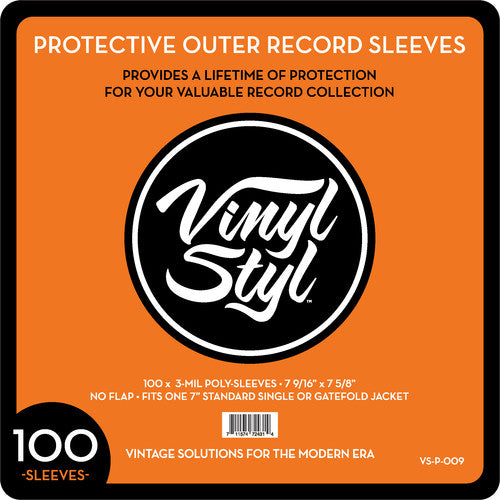 Vinyl Styl® VS-P-009 7 Inch Outer Record Sleeves - Open Top - 100 Count