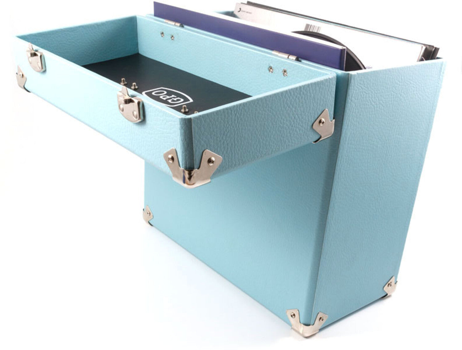 GPO Retro SWB18 12 Vinyl Record Case 35 Count Capacity with Removable Lid