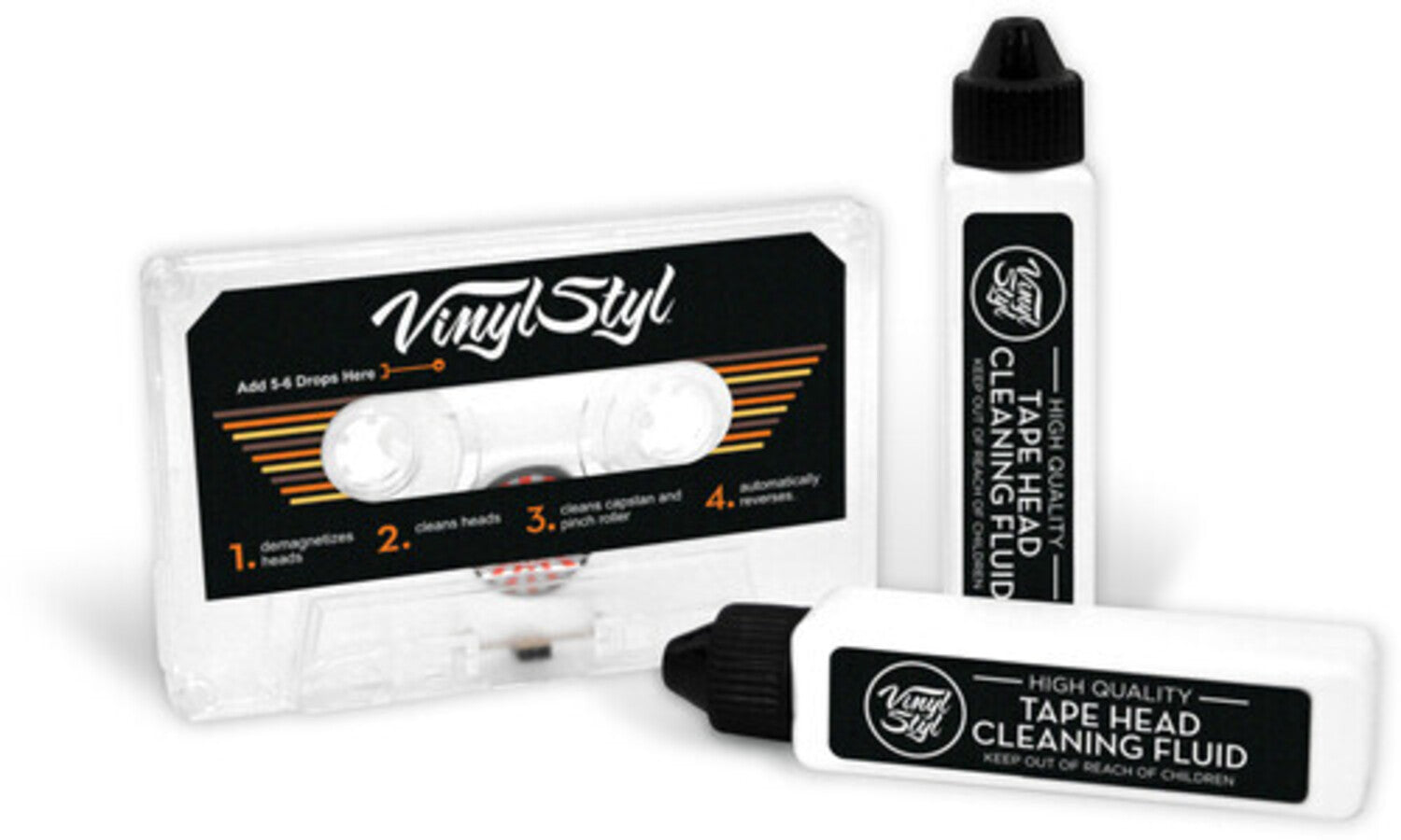 Vinyl Styl® VS-A-018 Audio Cassette Head Cleaner & Demagnetizer - For Home/Auto/Portable