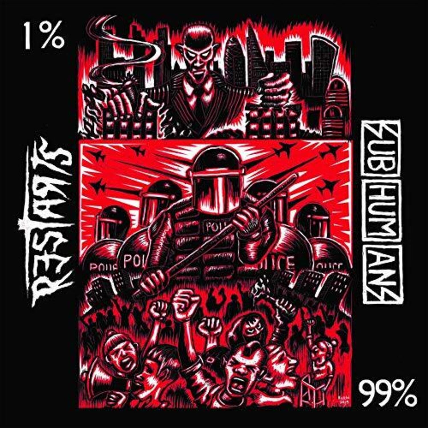 Subhumans / Restarts - Split (White Vinyl)