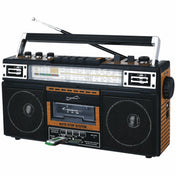 SuperSonic SC-3201TBT Bluetooth Retro 4 Band Radio Cassette USB