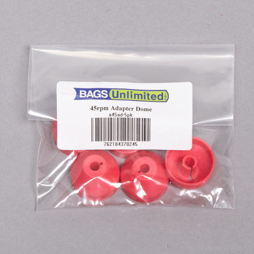 Bags Unlimited A45AD5Pk - 7 Inch 45 RPM Record Adaptor Dome - 5 Pack