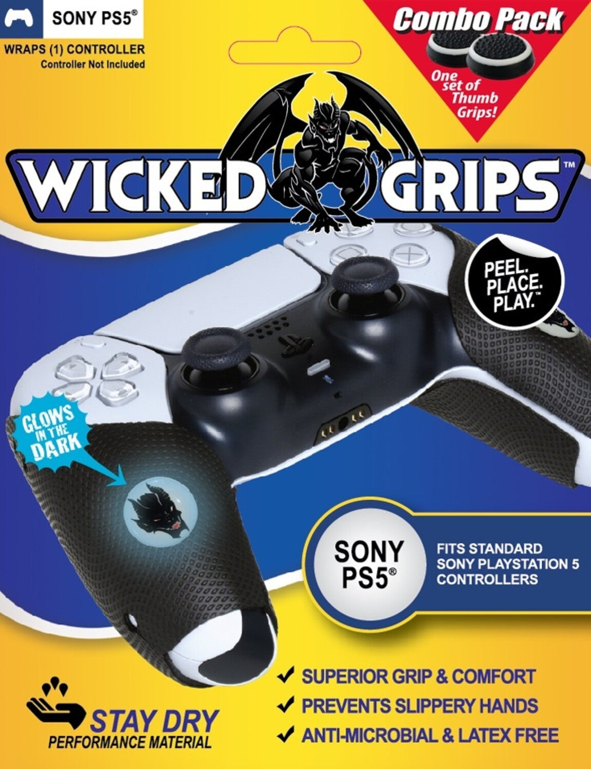 PlayStation 5 Accessory: Wicked Grips Controller and Thumb Grip Combo