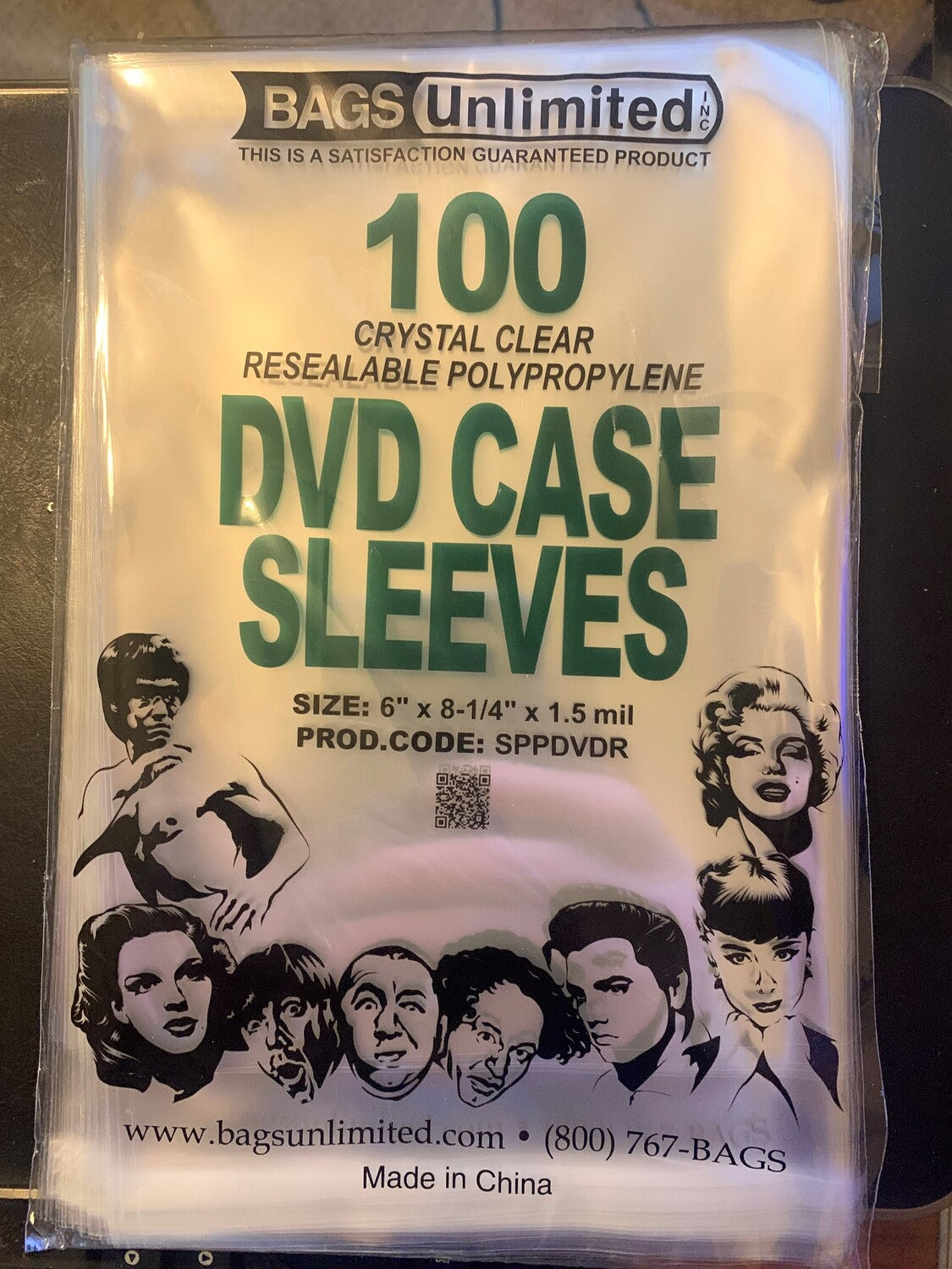 Bags Unlimited SPPDVDR DVD Case Sleeves - Resealable Flap - 6 X 8.25 - 100 Count