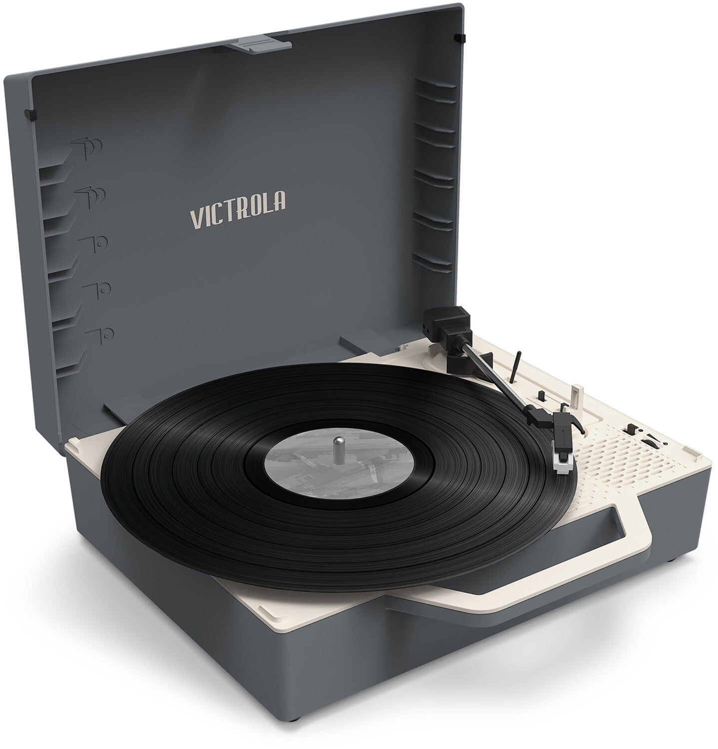 Victrola VSC-725SB-GRA Re-Spin Sustainable Suitcase Record Player Bluetooth