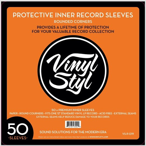 Vinyl Styl Vsp019 12in LP in Sl Rnd Crn 50Ct Wht - Vinyl Styl® VS-P-019 12 Inch Inner Record Sleeves - Round Corner - 50 Count (White)