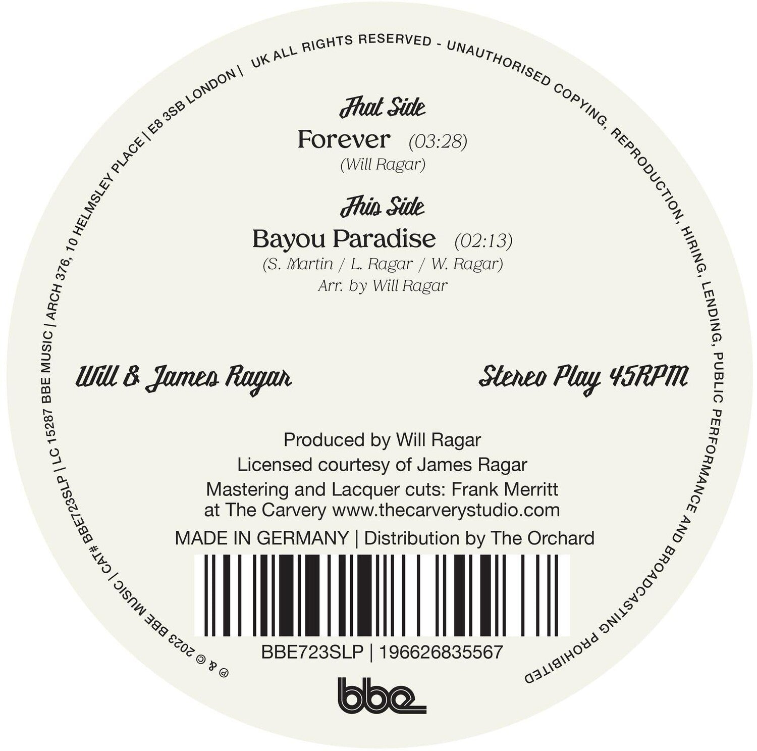 Will Ragar & James - Forever / Bayou Paradise