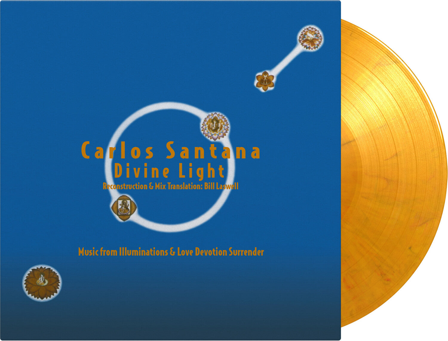 Carlos Santana - Divine Light: Reconstruction & Mix Translation By Bill Laswell - Limited Gatefold 180-Gram Yellow, Red & Black Marble Colored Vinyl 2xLP (Yellow Vinyl)