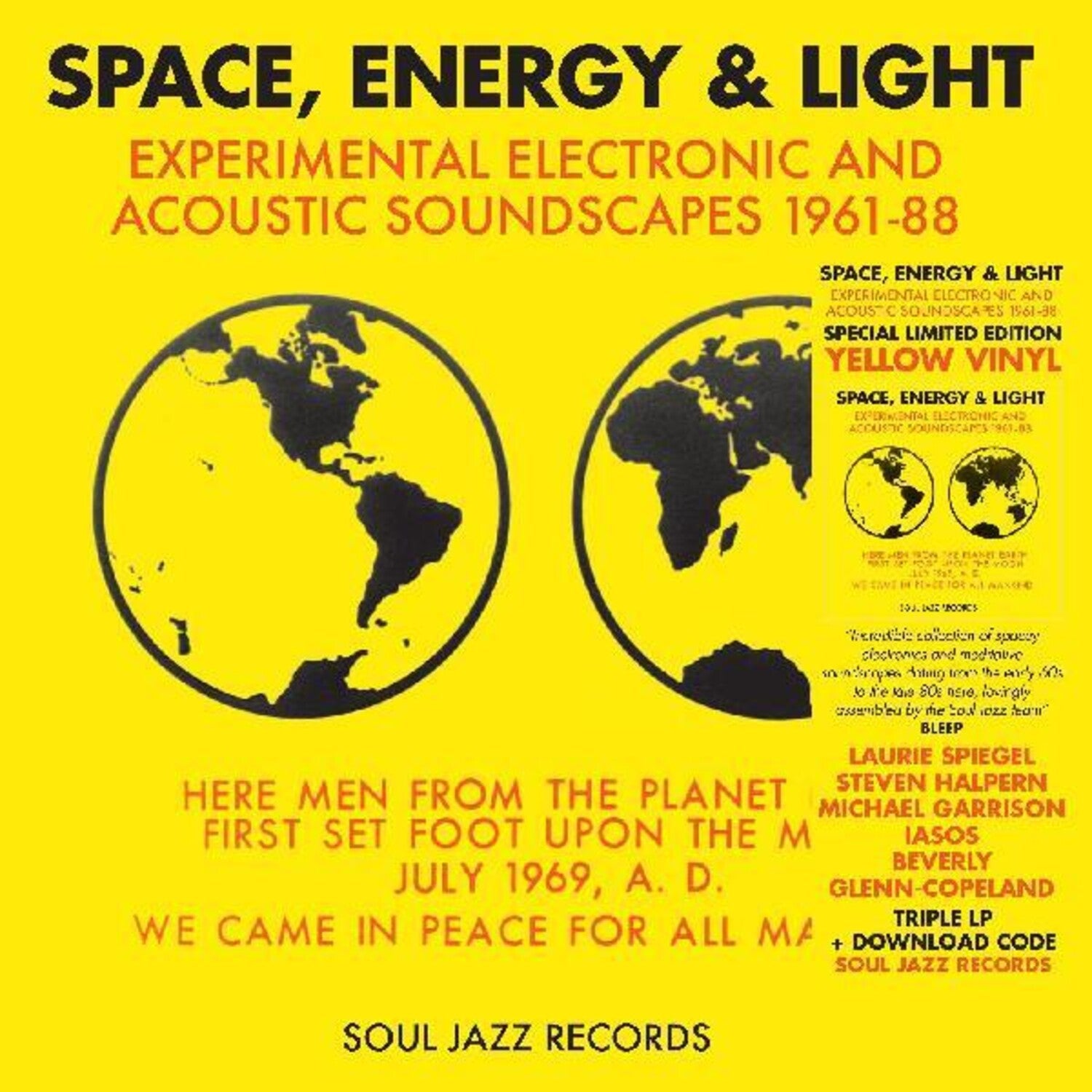 Soul Jazz Records Presents - Space, Energy & Light: Experimental Electronic And Acoustic Soundscapes 1961-88 (Yellow Vinyl)