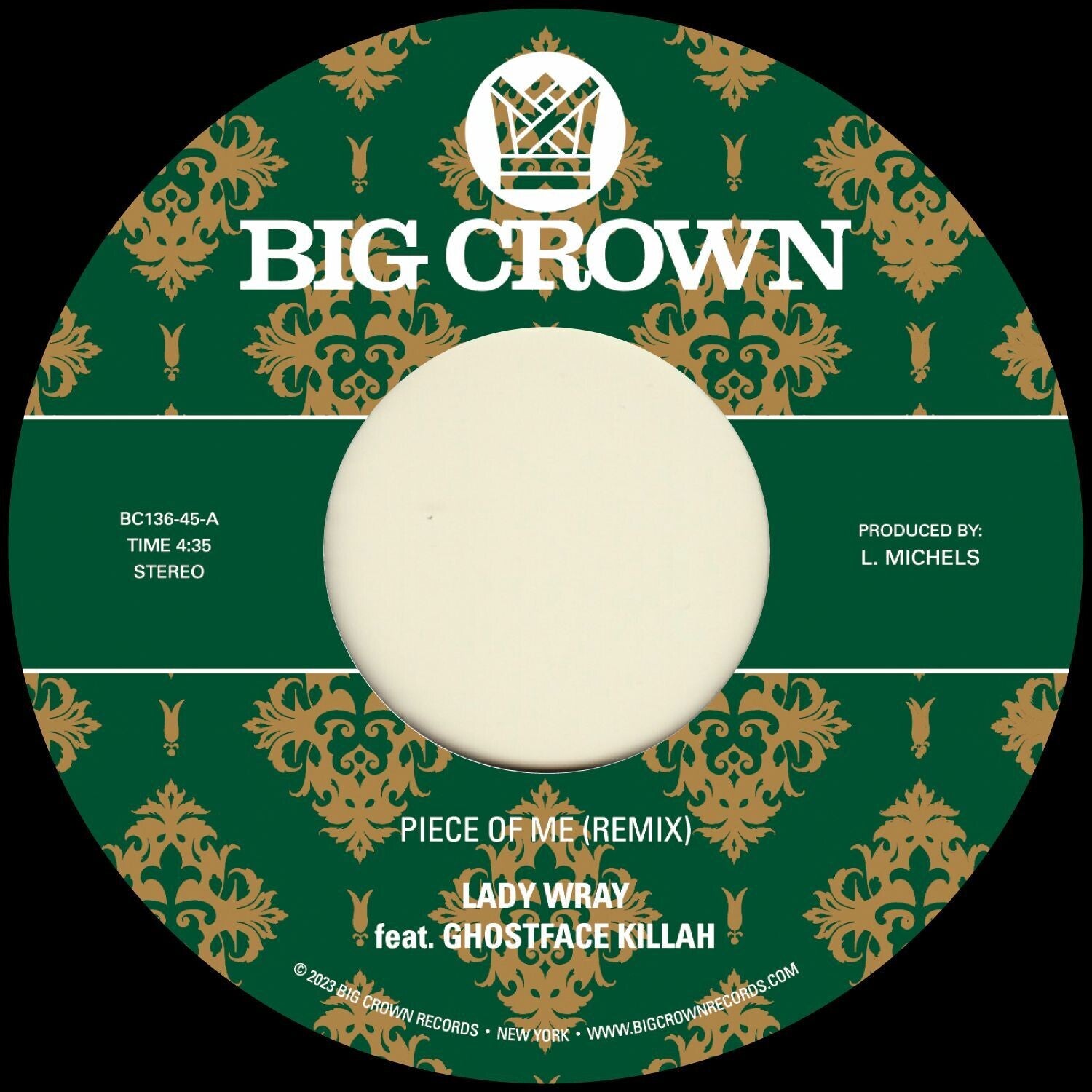 Lady Wray / Pete Rock - Piece Of Me (feat. Ghostface Killah) b/w Joy & Pain (Pete Rock Remix)